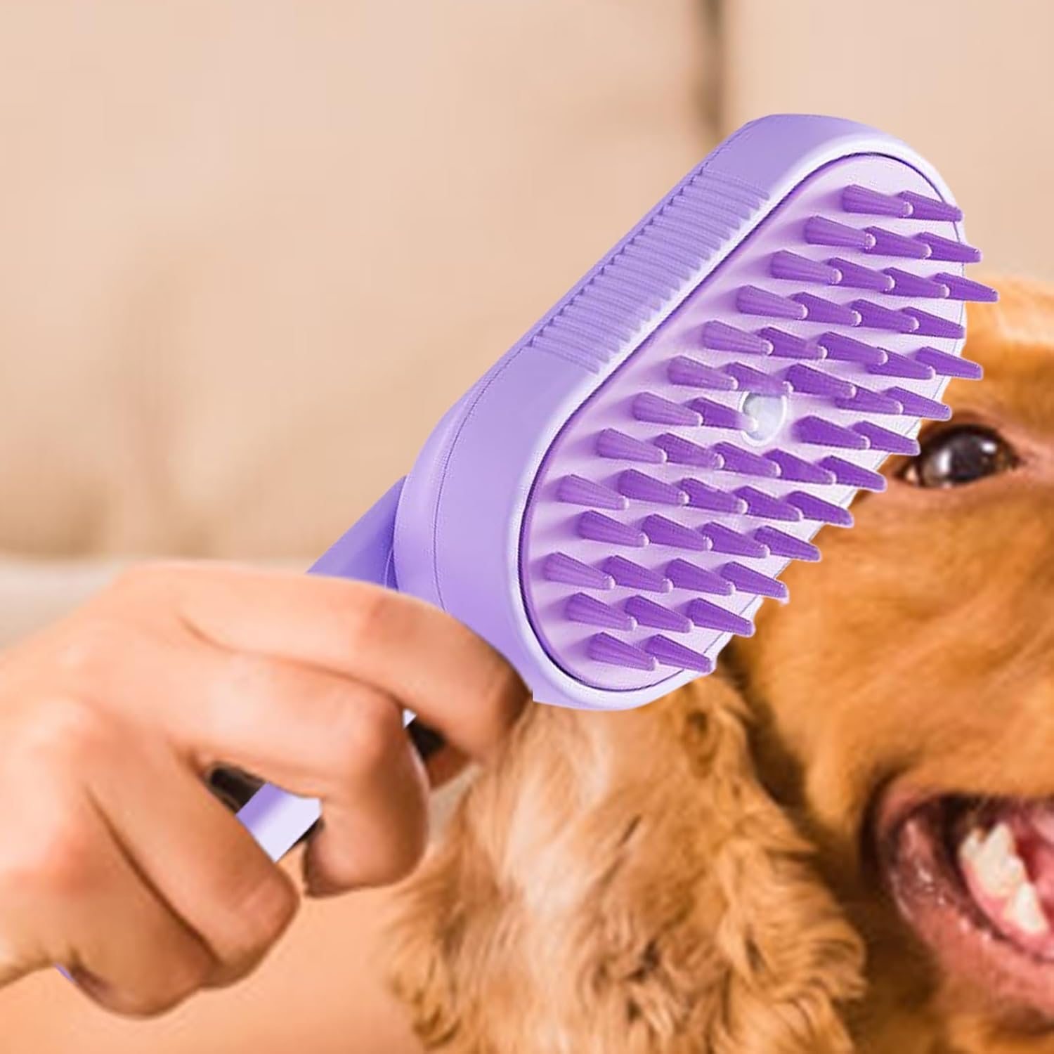 Dog Steamy Brush for Shedding | Anti-Static 4-In-1 USB Cat Comb,Pet Comb Supplies for Bathroom Indoor Bath Apartment Birthday Cage Shower Holiday image number 4