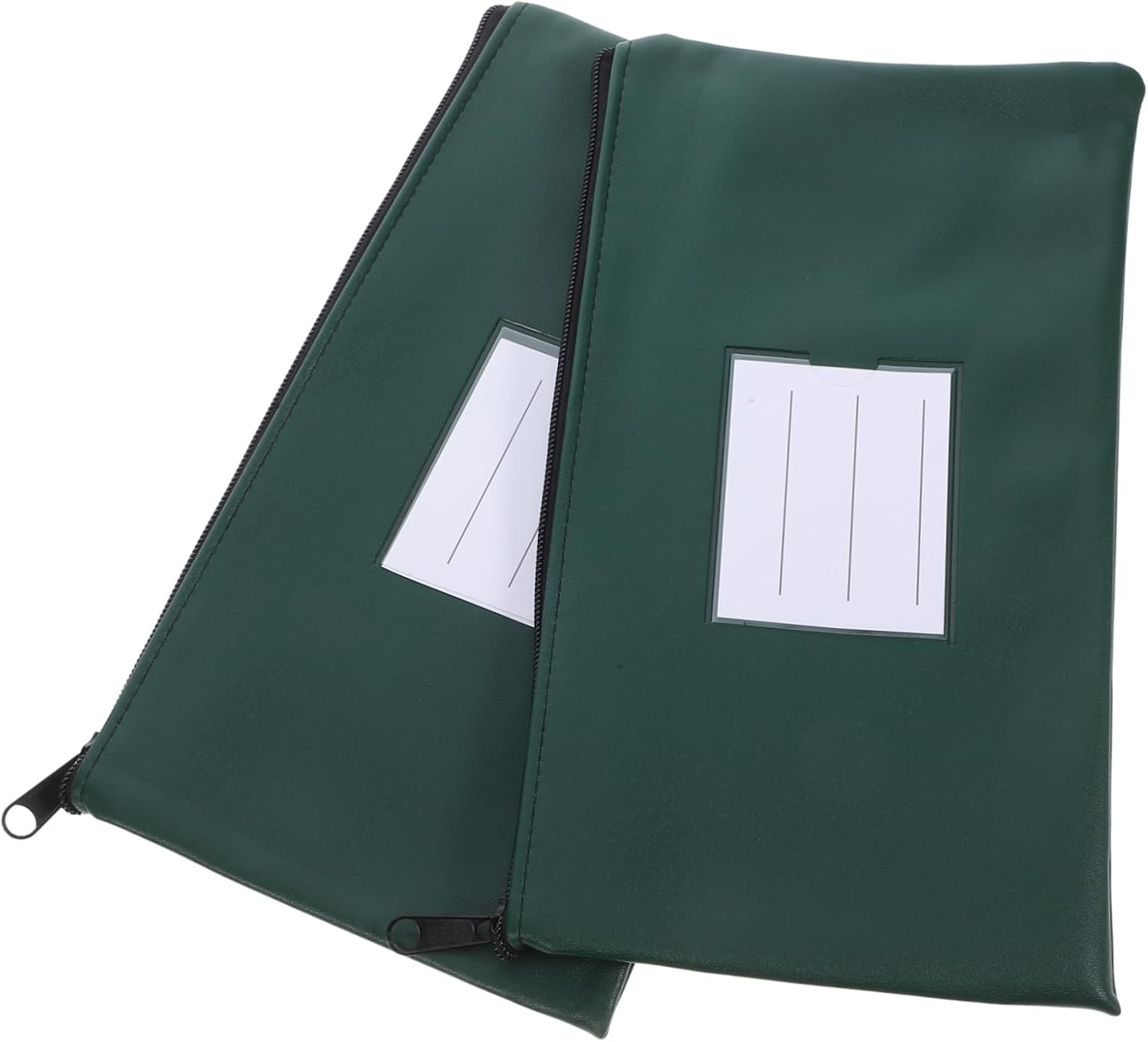 GETAJGHSD 2Pcs Multi-Use File Bag Pu Bill Organizer Zippered Storage Bag for Documents Magazines Cash Receipts image number 2