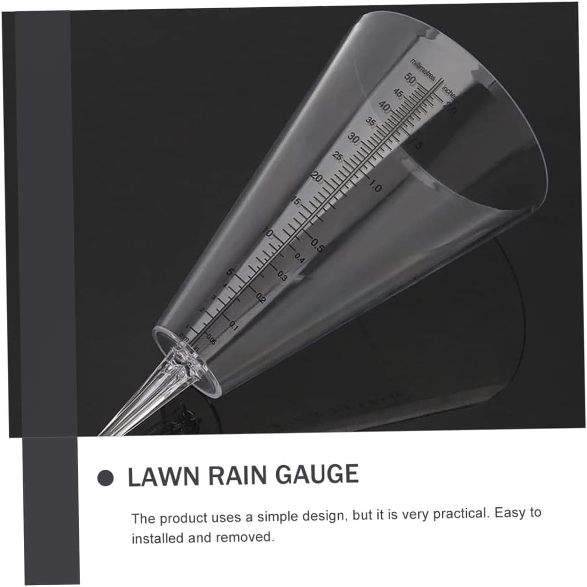 3Pcs Cone-Shaped Clear Rain Gauge with Large Scale Measurement for Outdoor Garden Lawn Farming Transparent Plastic Rainfall for Accurate Rainwater Monitoring image number 4