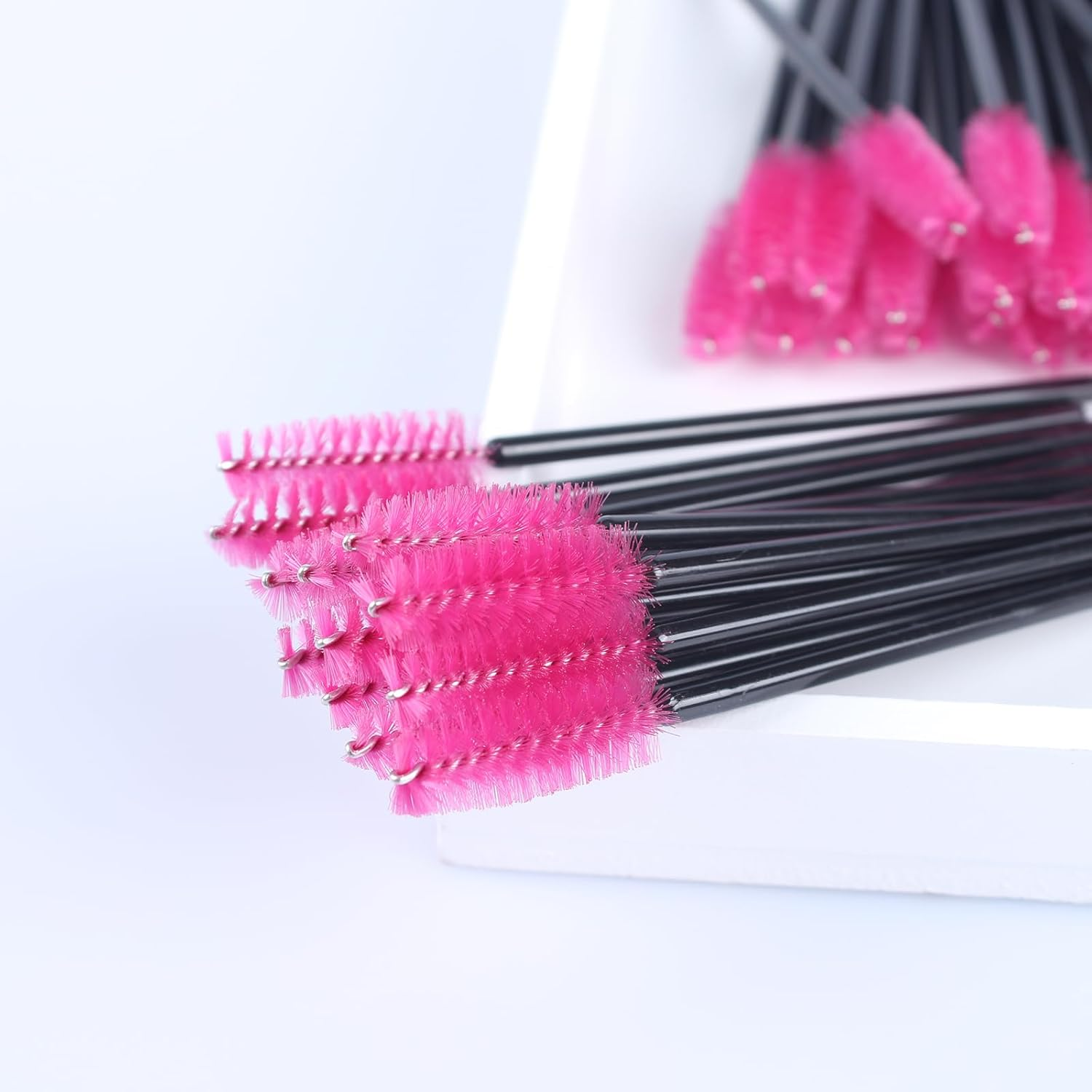 Eyelash Spoolie Eyelash Brush,H HOME-MART 100 PCS Eyelash Brushes Mascara Wands Eye Lash Eyebrow Brush Brow Spoolies for Eyelash Extensions (Crystal Black) image number 2