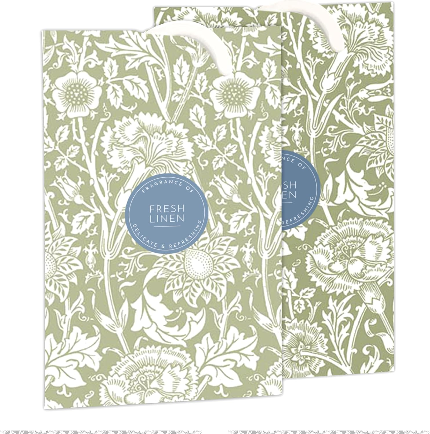 The Master Herbalist LAVENDER Scented Wardrobe Freshener Sachets in a WILLIAM MORRIS Design in BLUE | Pack of 2 image number 1