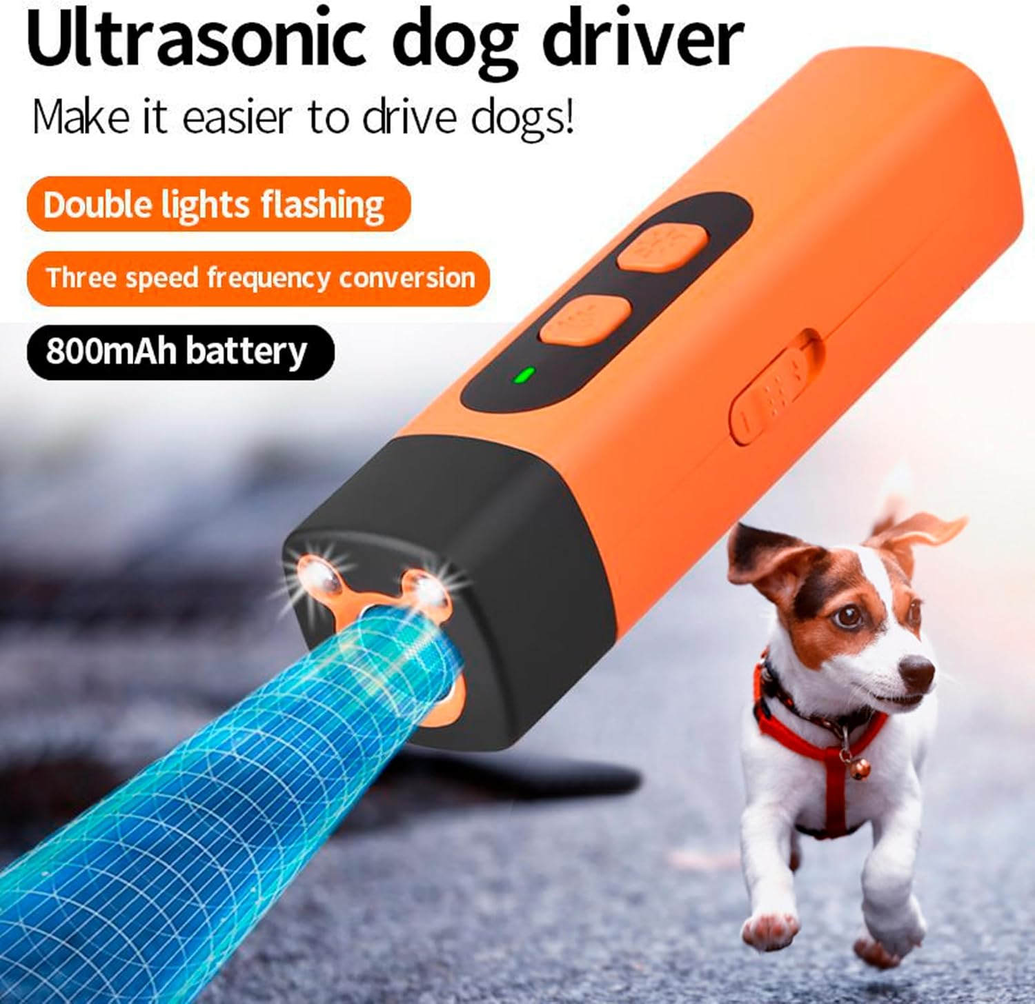 Emesak Barkshield Pro - Bark Shield Dog Bark Deterrent Devices, Double Lights Flashing / 25000-40000 3-Speed Frequency Conversion anti Barking Tool 100% Safe for All Dogs image number 2