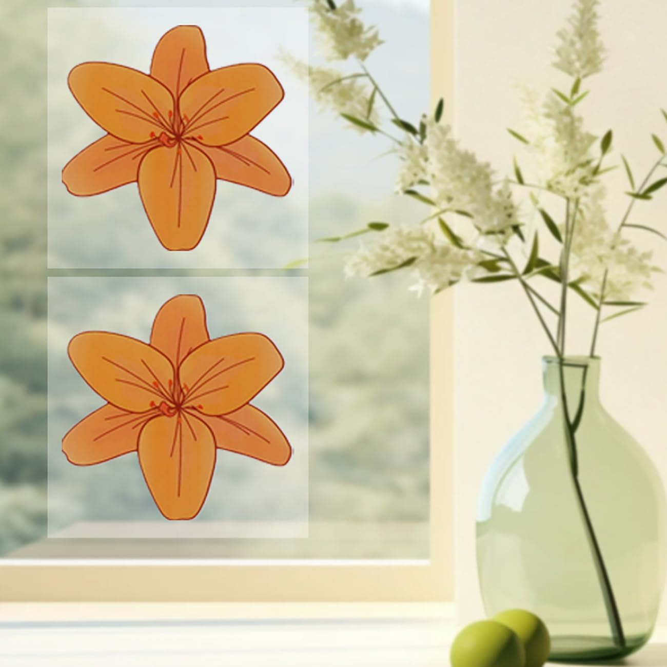 Window Fly Paper for Indoors Sticky,Fly Trap Indoor Non-Toxic & Odorless,Window Sunflowers Decoration Design Sticky Fly Trap Fly Tape 20 Pack (Lily) image number 2