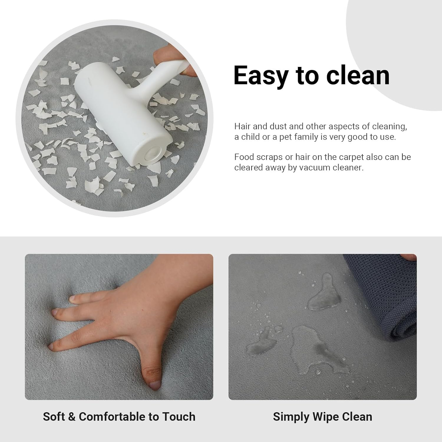 LIWEGHT Grey 2 CM Thick Baby Play Mat, Nursery Area Rug Coral Velvet Crawling Rugs for Toddler Children Play Mat Yoga Mat Exercise Pads Carpet, Home Decor for Nursery, Kids Bedroom, 150 * 200Cm image number 2