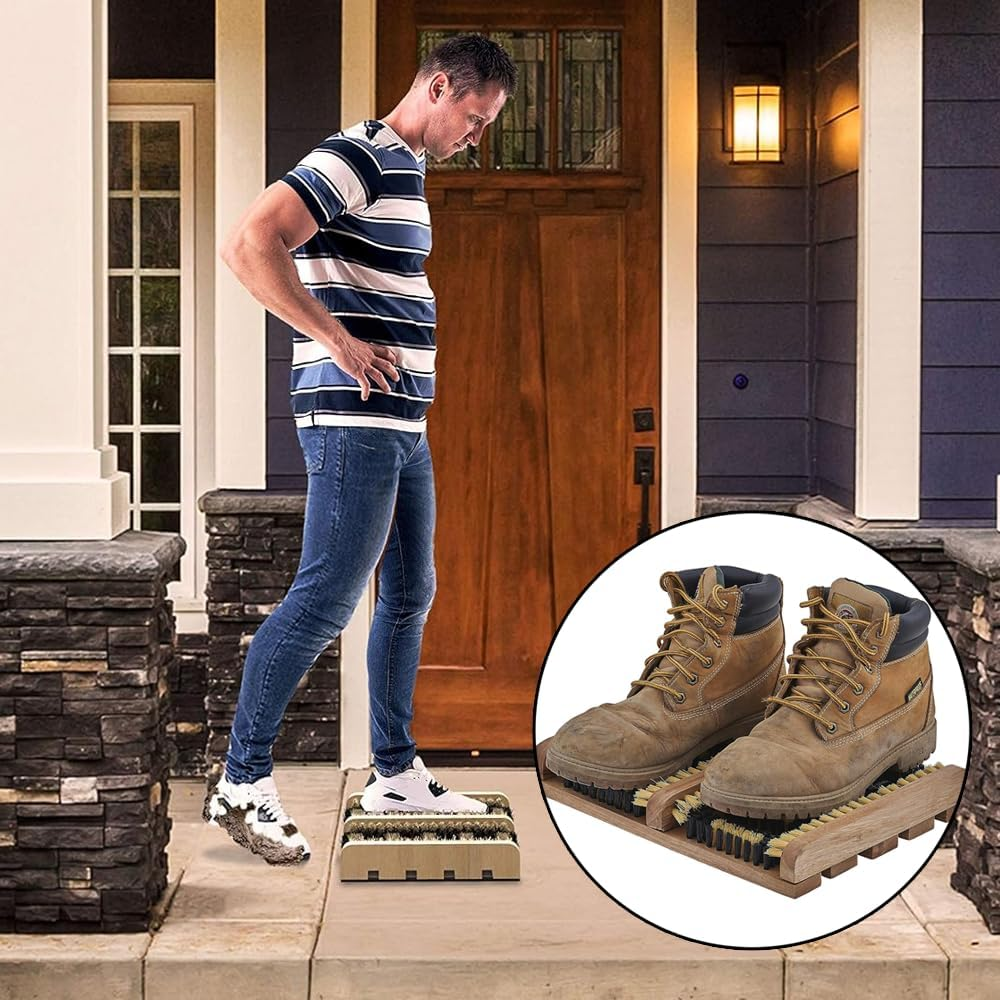 TOMVAES Boot Scraper Brush,Flat Door Scrubber Mat,All Weather Shoes & Boots Cleaner,Removes All Outdoor Dirt, Snow, Mud and Sand.Hiking Cleaner image number 3