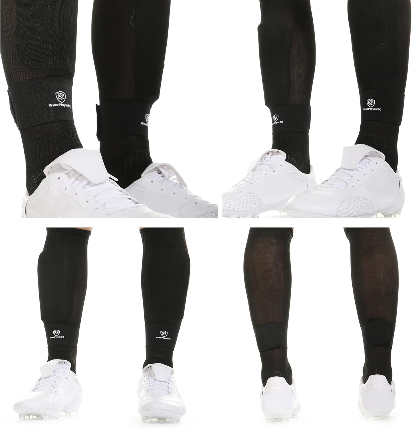 WISEPLAYERFC Football Shin Pads - 2 Elastic Bands for Shin Pads for Adults and Children - Blue image number 5