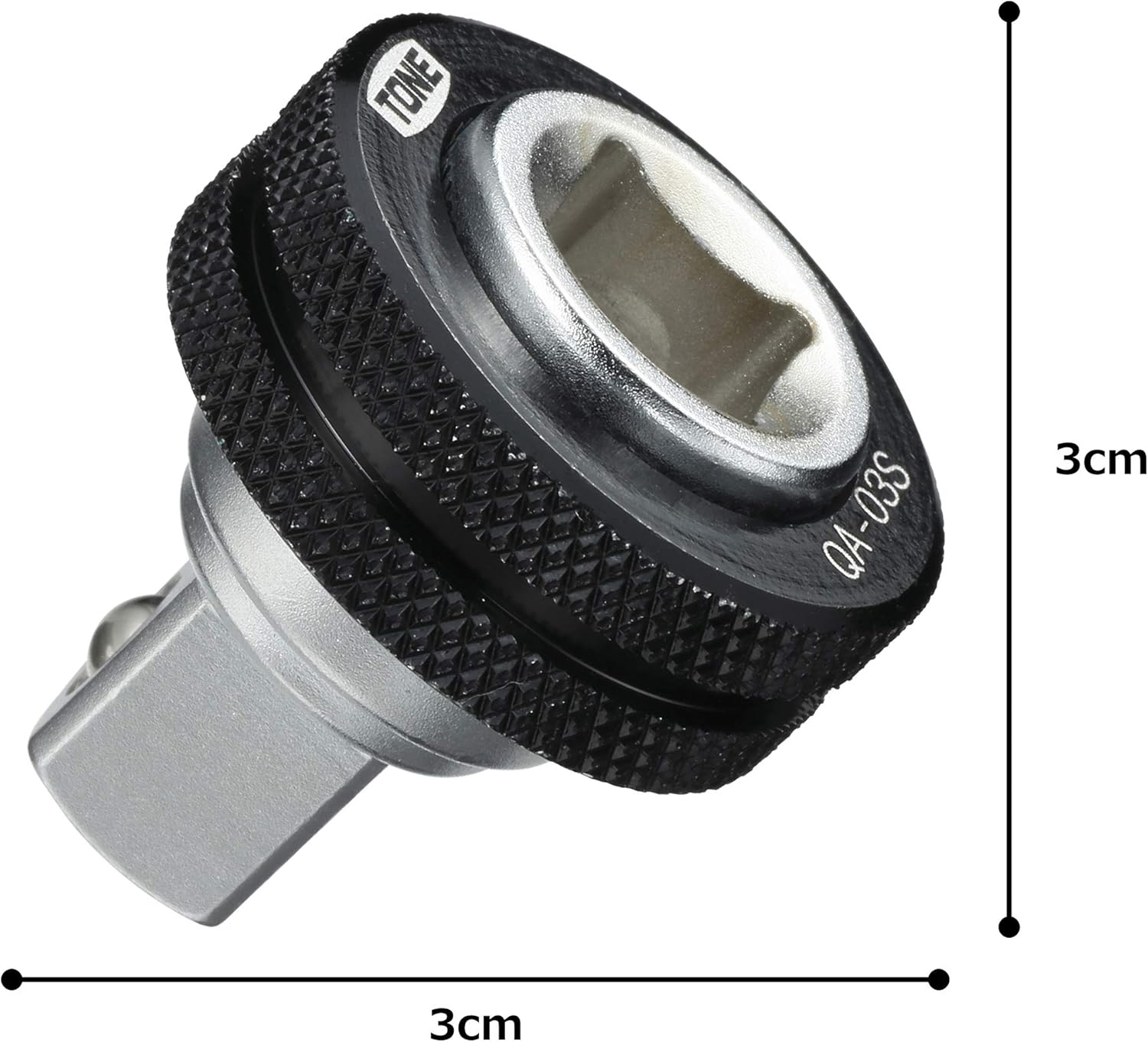 Tone HPQA-03S Quick Adapter, 3/8" Drive Angle, Black image number 3