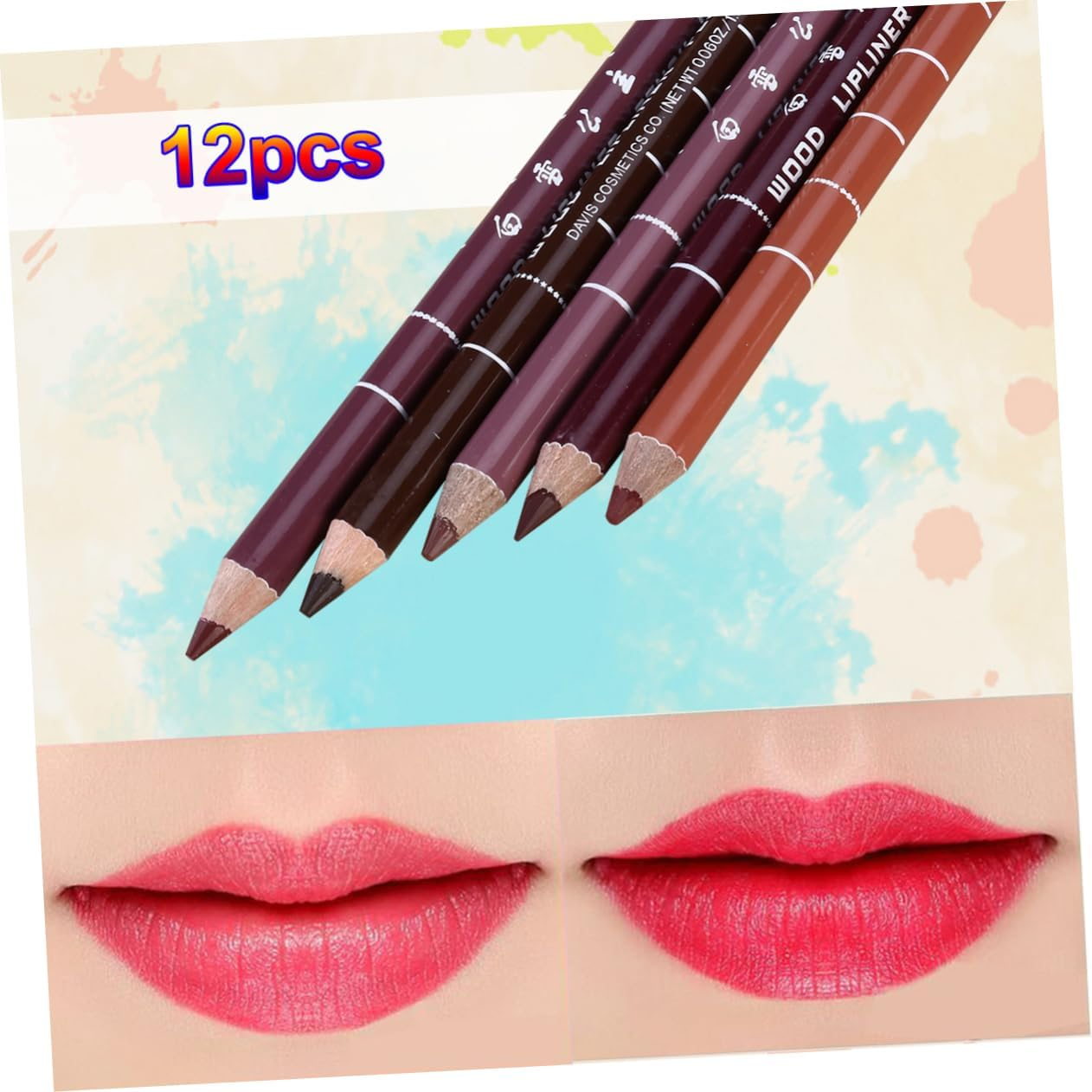 Waterproof Lip Liner Pencil Set 12 Colors Random Lip Makeup Kit for Women Professional Lipliner for Wear image number 4