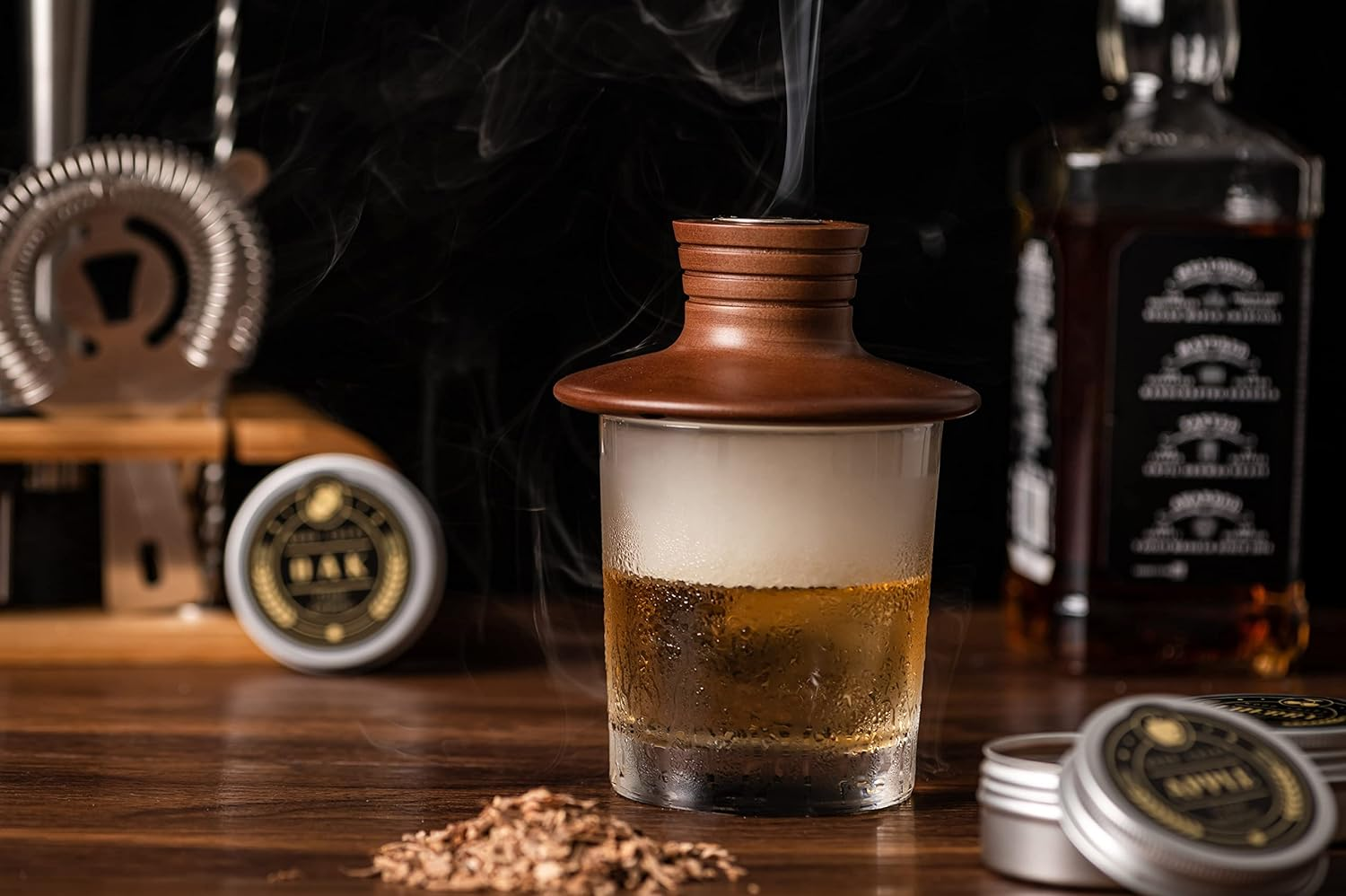 Combojoy Bourbon Gifts for Men - Cocktail Smoker Kit with Torch and Wood Chips for Whiskey and Bourbon, Old Fashioned Cocktail Kit, Whiskey Gifts, for Dad, Husband and Cocktail Lovers image number 5