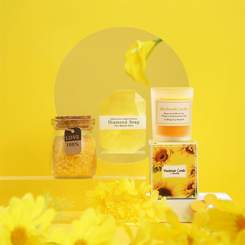 Acesvuit Birthday Gifts for Women, Gift Basket Set for Friends, Mom, Sister, Coworker, Wife, Girlfriend, Gift Ideas for Mothers Day, Valentines Day, 20 Oz Stainless Steel Tumbler (Yellow) image number 3