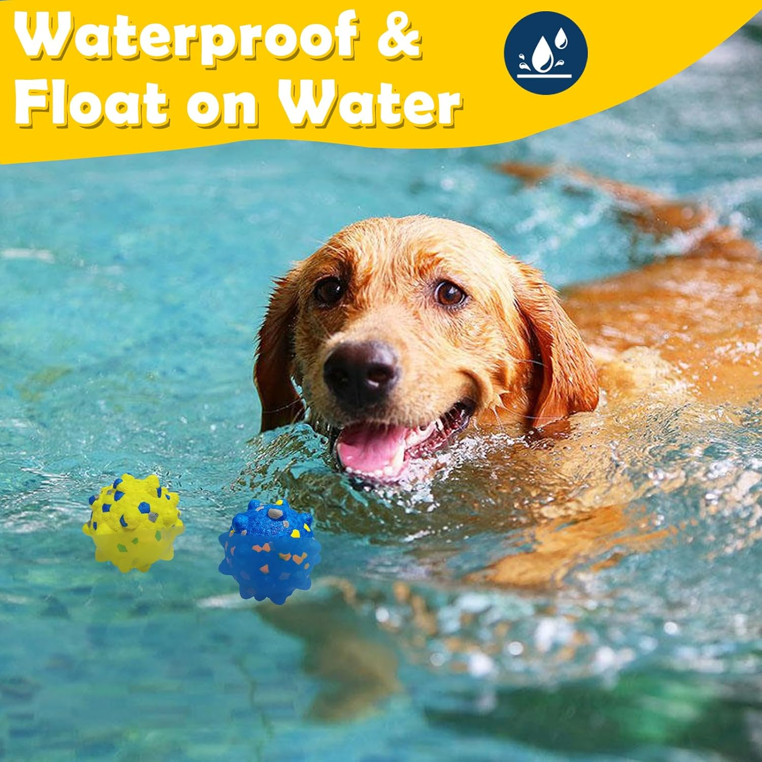 4 Pack Dog Balls, Indestructible Tennis Balls for Dogs, 7.5 Cm, Bouncy, Durable Toy Balls, Water Toy Fetch Balls image number 4