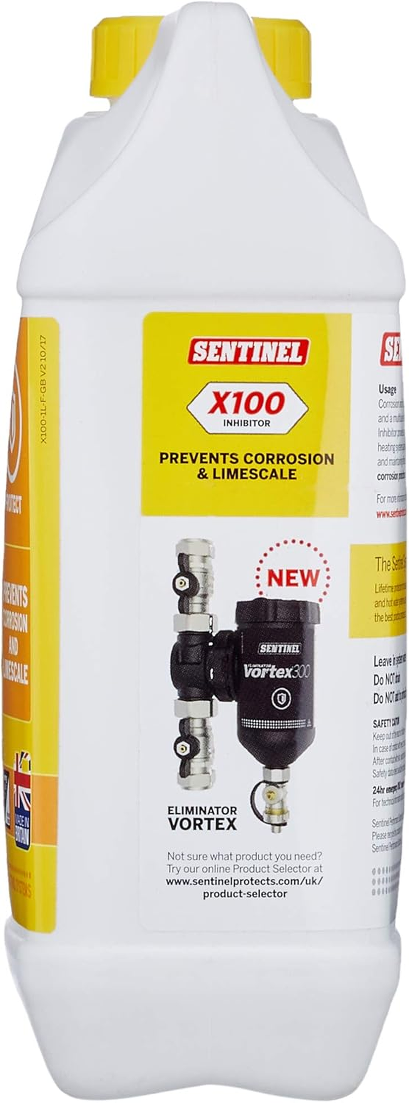 Sentinel - X100 Inhibitor 1L, Market Leading Heavy Duty Central Heating Inhibitor, Protection against Corrosion and Limescale, Ensures Maximum Heating Efficiency and Extends System Life, Clear (88000) image number 1