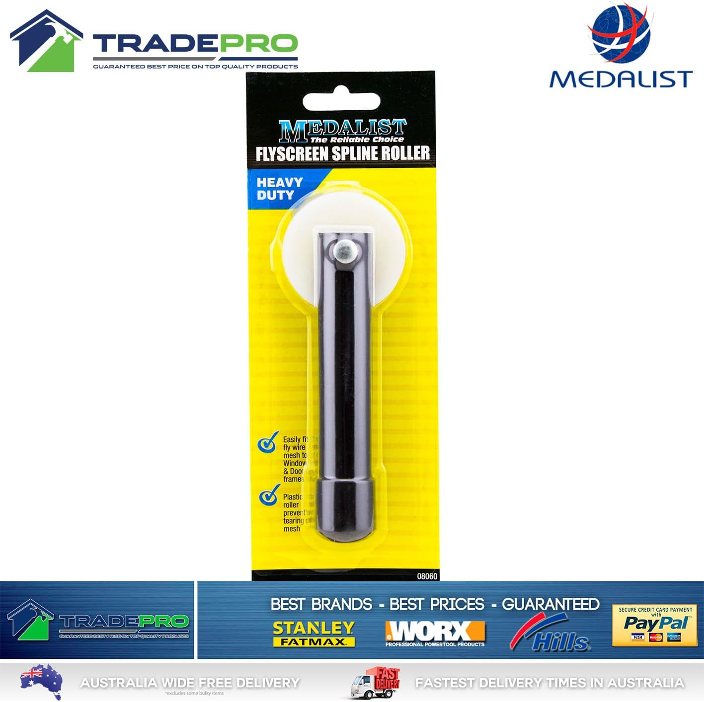 Flyscreen Spline Roller Wheel Medalist&reg; Rubber Fly Screen Frame Mesh A/C Filter image number 4