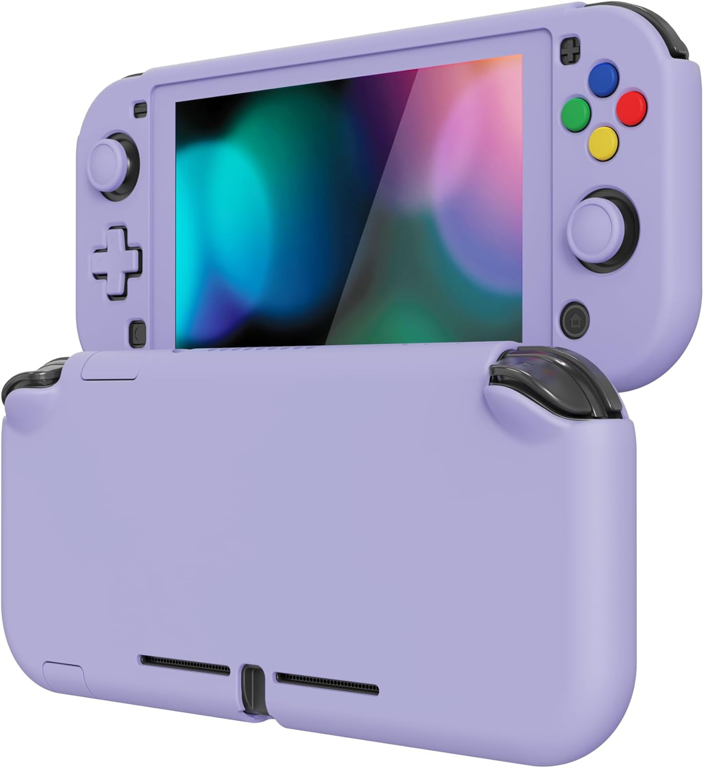 Extremerate Playvital Misty Green Protective Grip Case for Nintendo Switch Lite, Hard Cover Protector for Nintendo Switch Lite - Screen Protector & Thumb Grips & Buttons Caps Stickers Included