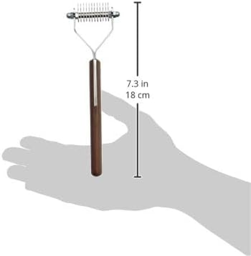Mars Coat King Blunt Dematting Undercoat Grooming Rake Stripper Tool for Dogs and Cats, Stainless Steel with Wooden Handle, Made in Germany, 12-Blade image number 3