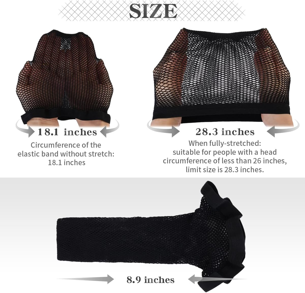 3 Pack Dreamlover Close End Fishnet Wig Caps, Thicker and Strong Nylon Thread, Durable and Breathable, Black - Natural Nude image number 5