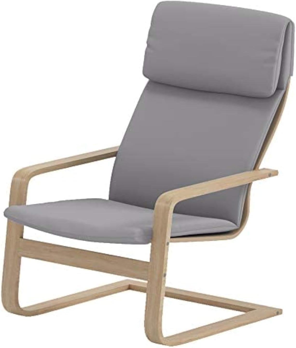 The Pello Chair Cotton Covers Replacement Is Custom Made for IKEA Pello Chair Cover (Or Pello Armchair Slipcover). Multi Color Option (Cotton Light Gray) image number 5
