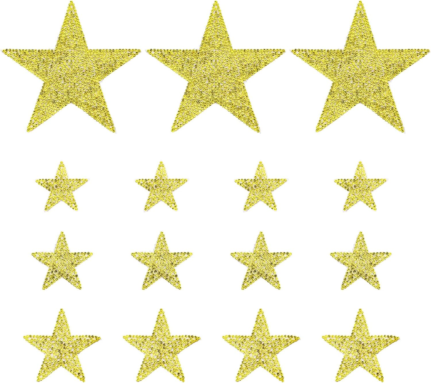 15 Pack Rhinestone Star Stickers, Bling Car Stickers Self Adhesive Diamond Decals, 4 Sizes Glitter Crystal Gem Decoration Appliques for Auto Window Laptop Luggage Phone (Silver)