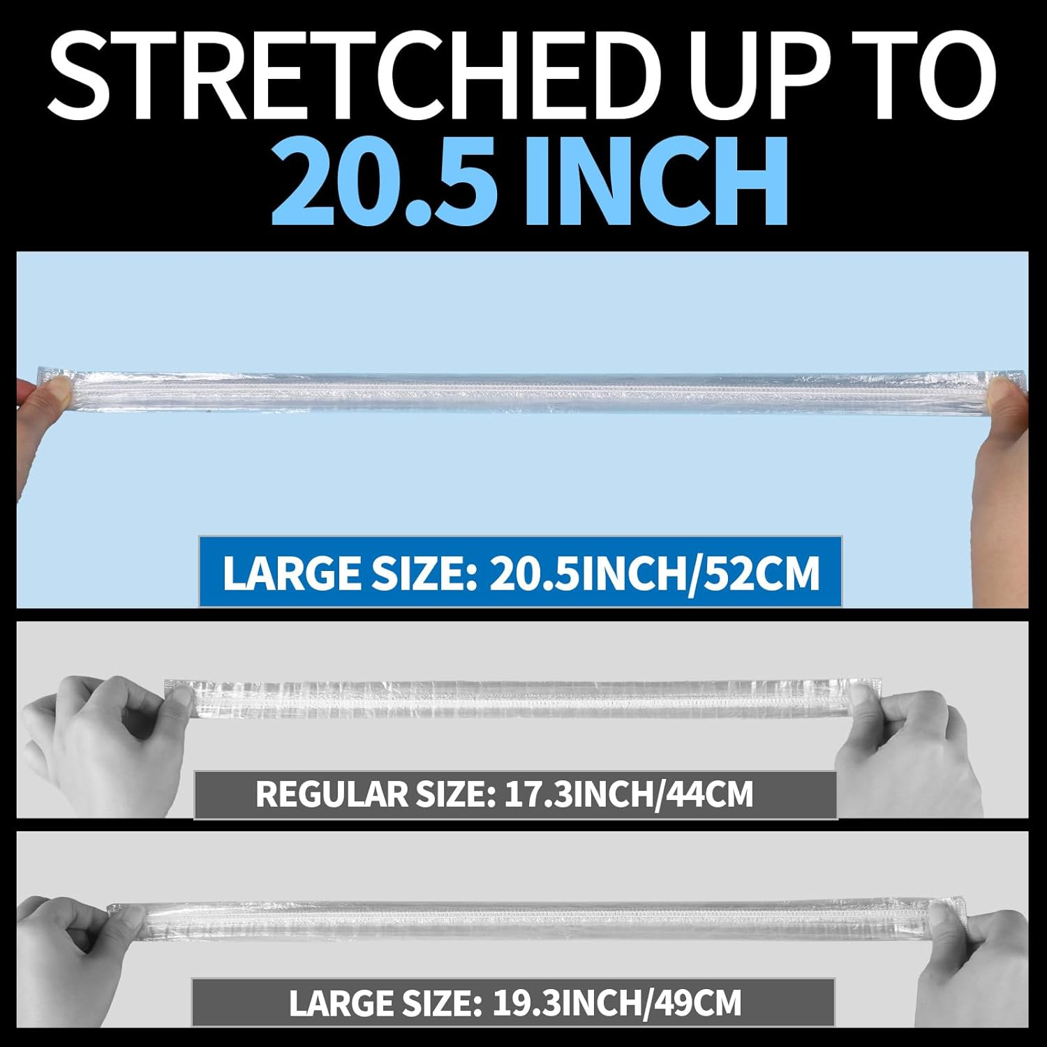 LEOBRO Extra Large Disposable Shower Cap, 100PCS, Clear Thick Plastic Hair Caps for Women, Hair Treatment, 20.5 INCH image number 4