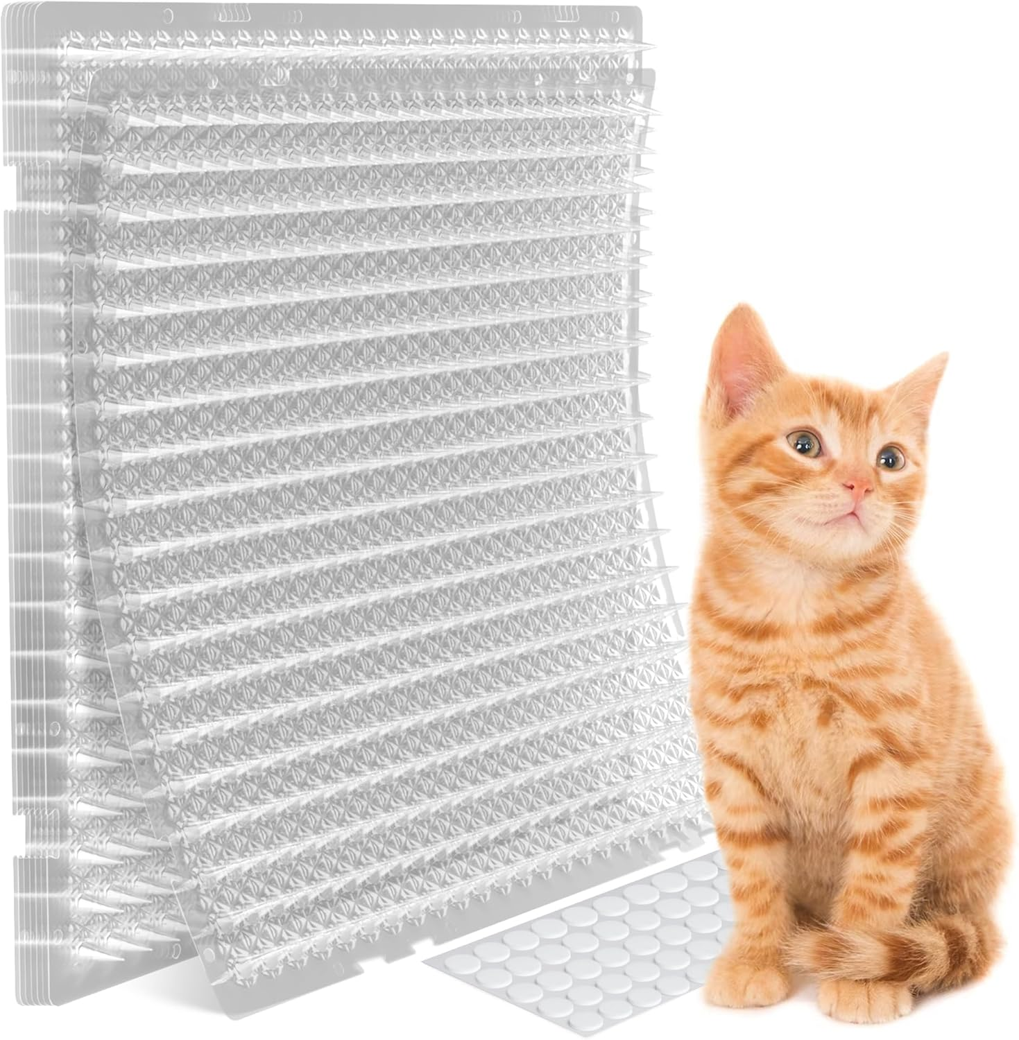 12 Pack Cat Deterrent Mats, 40X33Cm Pet Training Spiked Mat with 2.5Cm Spikes for Indoor Outdoor Use All Weather Animal Repellent for Cats and Pests image number 5