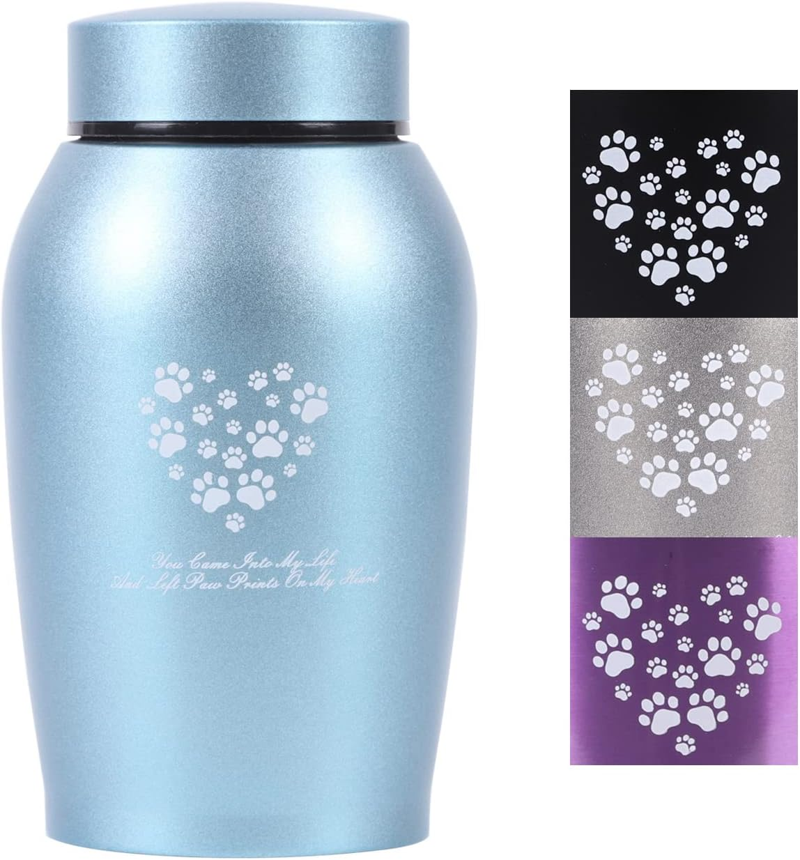 Youdear Memorials Stainless Steel Pet Urn for Dog and Cat Ashes - Premium, Suitable Size (Small, Grey)