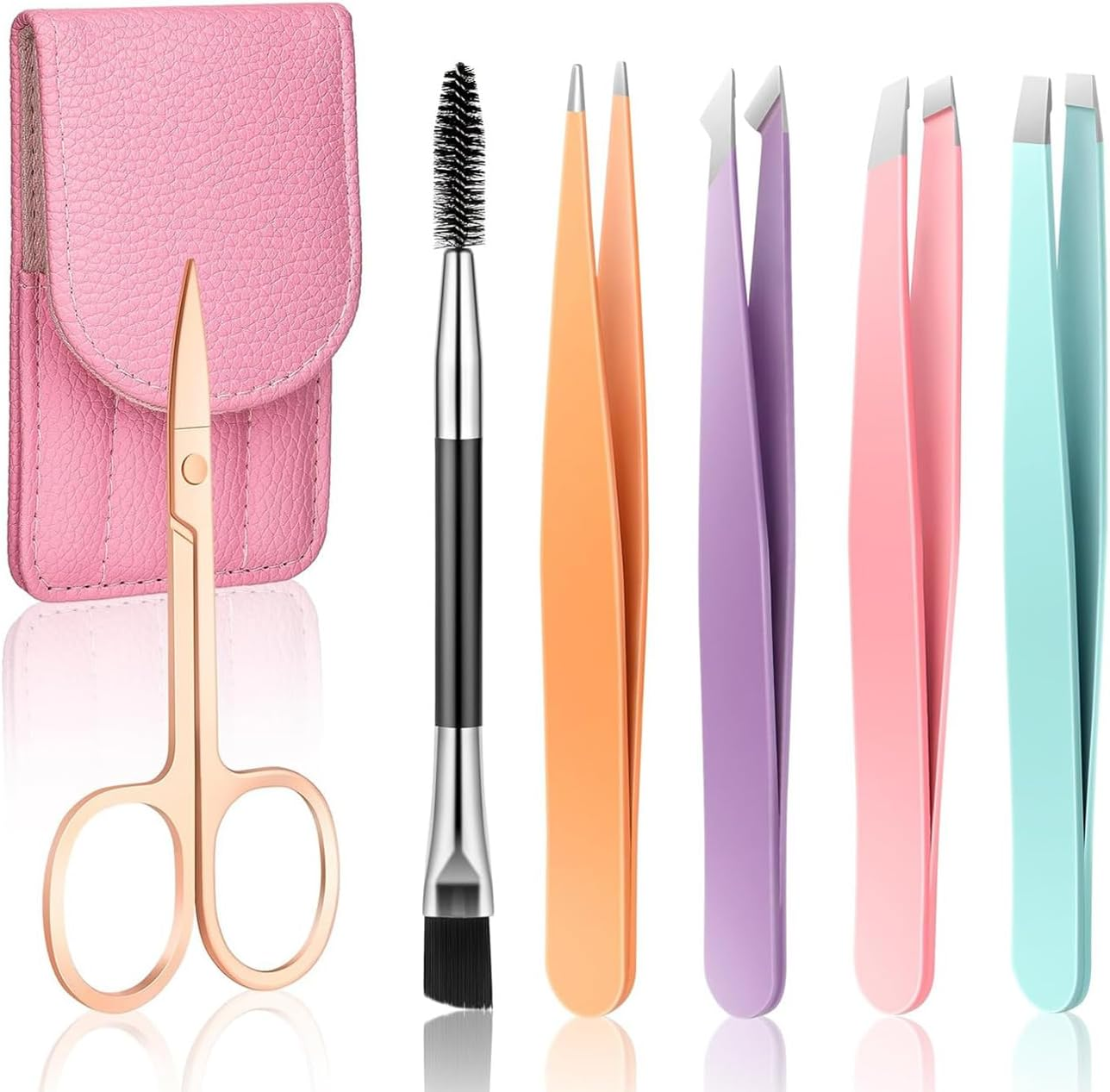 Tweezers, Extra-Thick & Professional 6-Piece Stainless Steel Set for Ingrown Hair, Splinter, Eyebrow & Facial Hair Removal - Precision Grip Tools for Women & Men image number 5