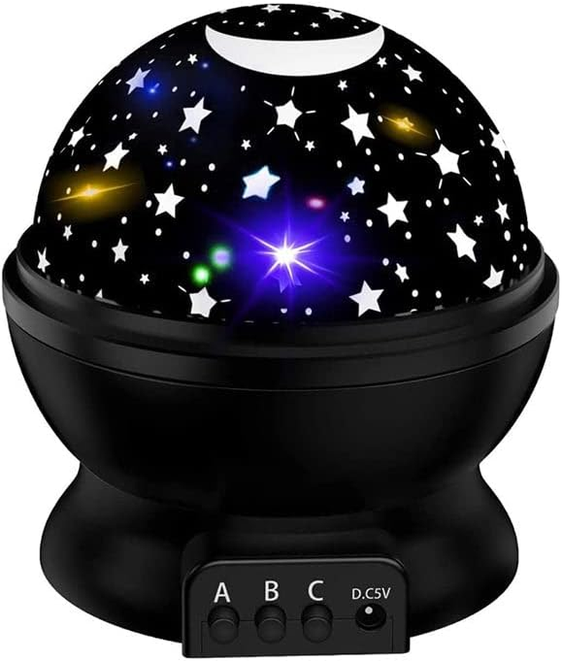 AIMALL LED Galaxy Star Night Light Projector, Rotating Starry Lamp for Kids' Room, Rechargeable Night Light with USB and Colourful Star Projection