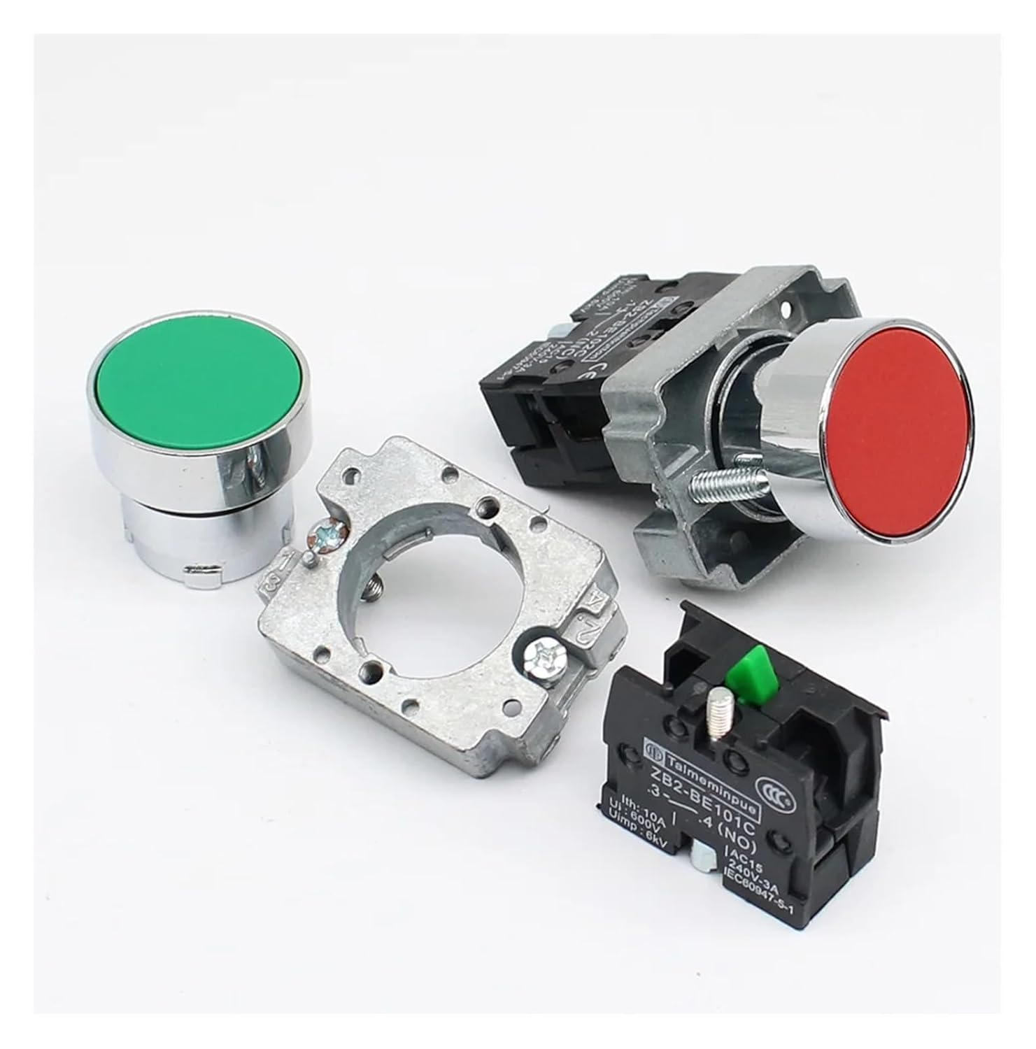 KLVN 22Mm XB2-BA31 XB2-BA42 Momentary Push Button Switch 10A 240V~3A Circular Small Size Flat round Panel NC/NO (Color : XB2 BA 51) image number 6