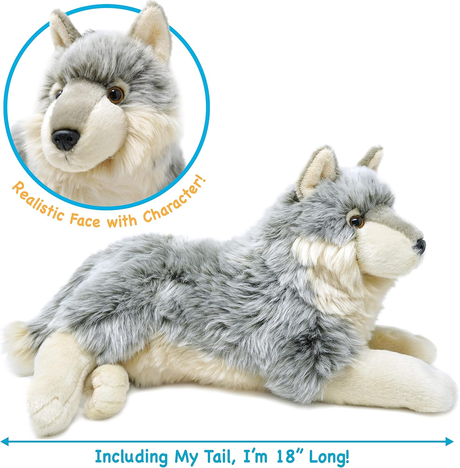 Whitaker the Wolf - 14 Inch Stuffed Animal Plush Dog
