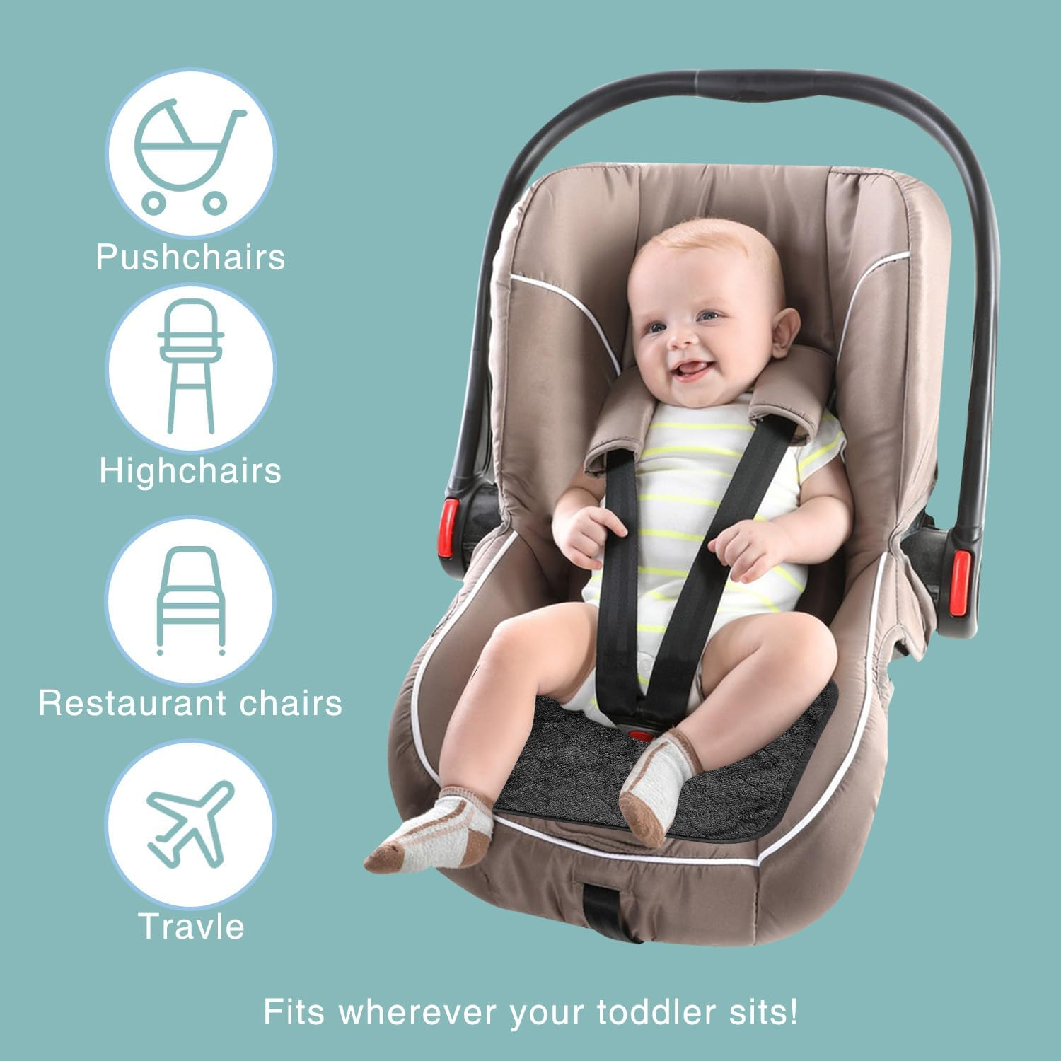 3 Pcs Baby Car Seat Protector Potty Taraining, Waterproof & Absorbent Car Seat Protectors for Child Seats