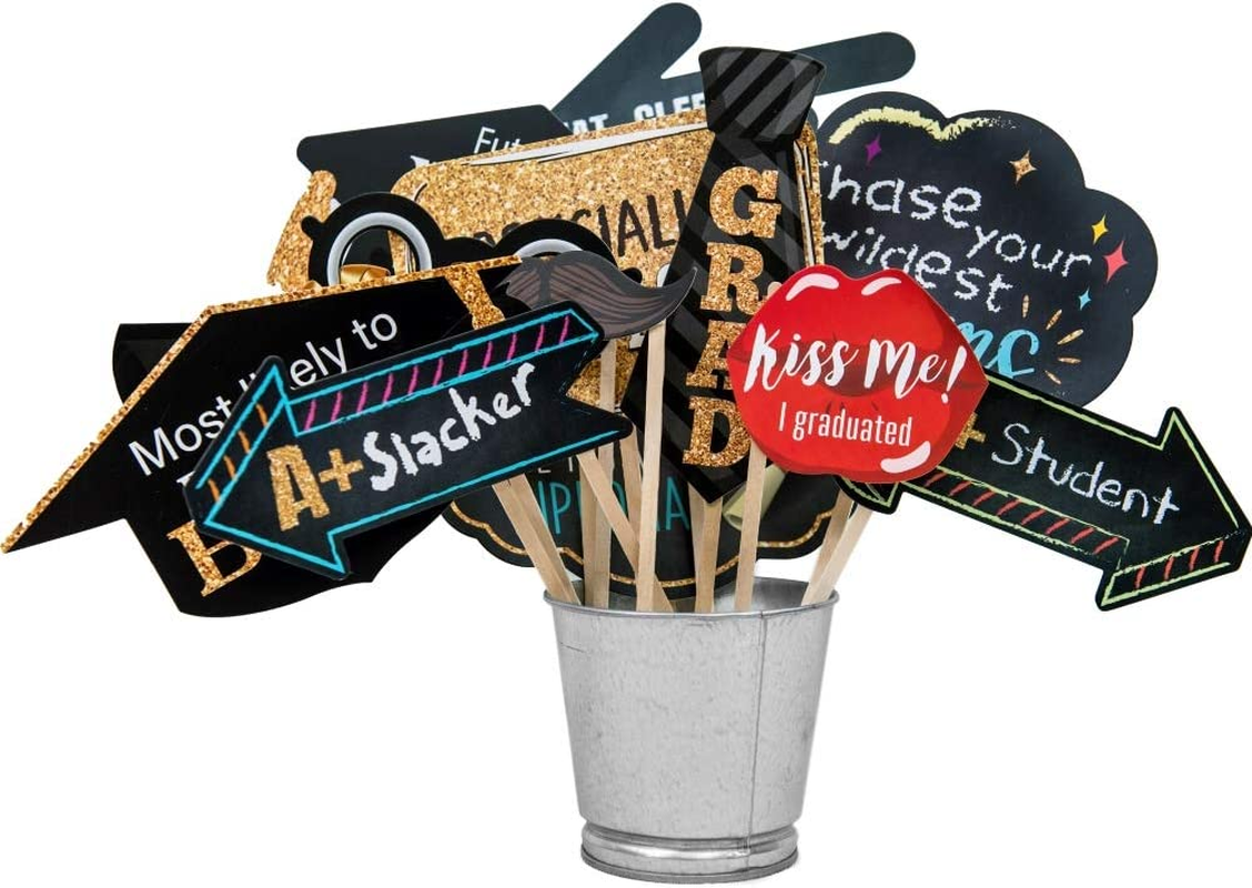 2026 Graduation Party Backdrop - Classy Black, White and Gold Theme Photography Fabric Backdrop and Studio Props DIY Kit. Great as Photo Booth Background Party Supplies and Prom Banner Decorations image number 2