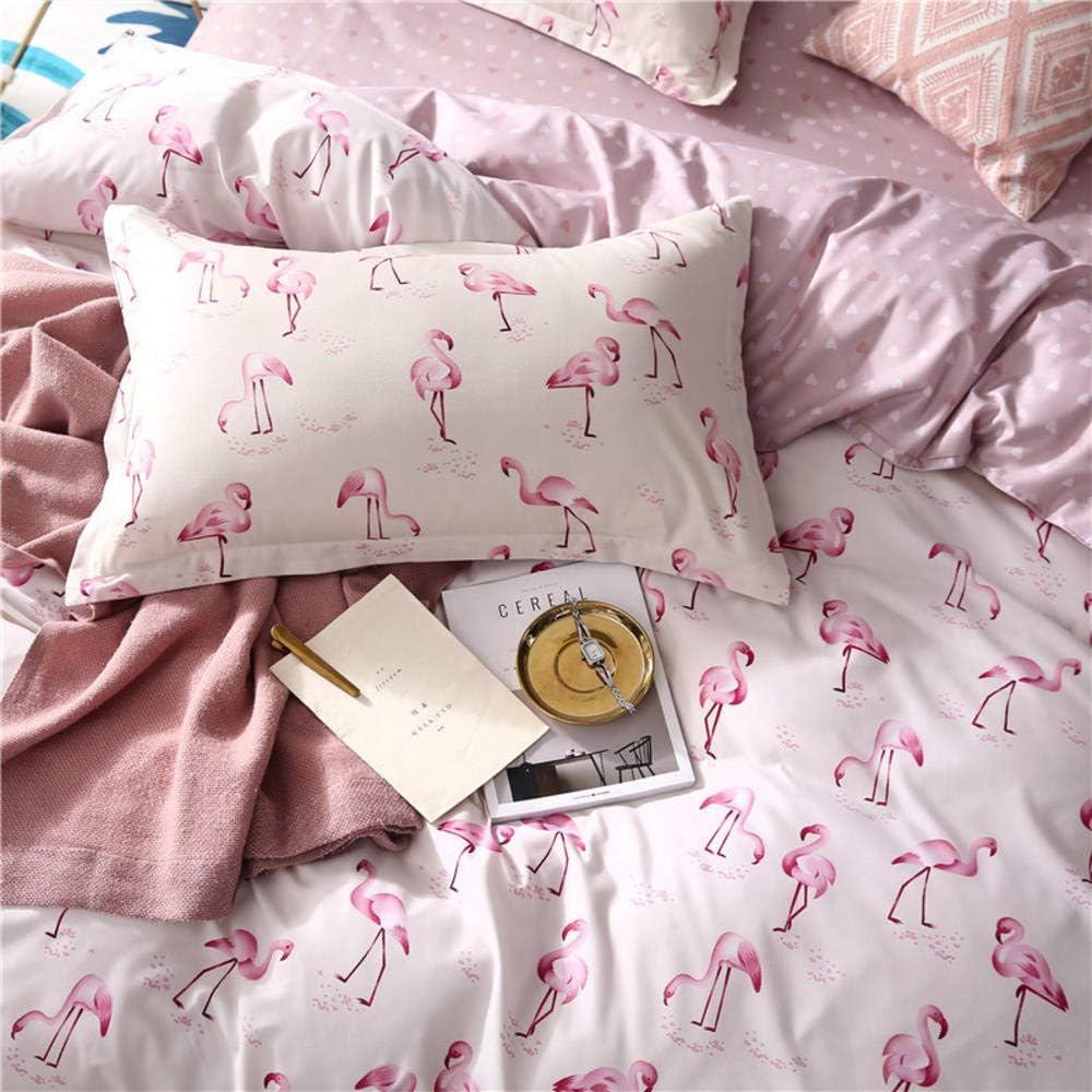 Solstice Home Bedding Sets Textile Pink Flamingo Love Girls Adult Teen Linen 3/4Pcs Duvet Quilt Cover Pillowcase Bed Sheet Queen|Bedding Sets| image number 5