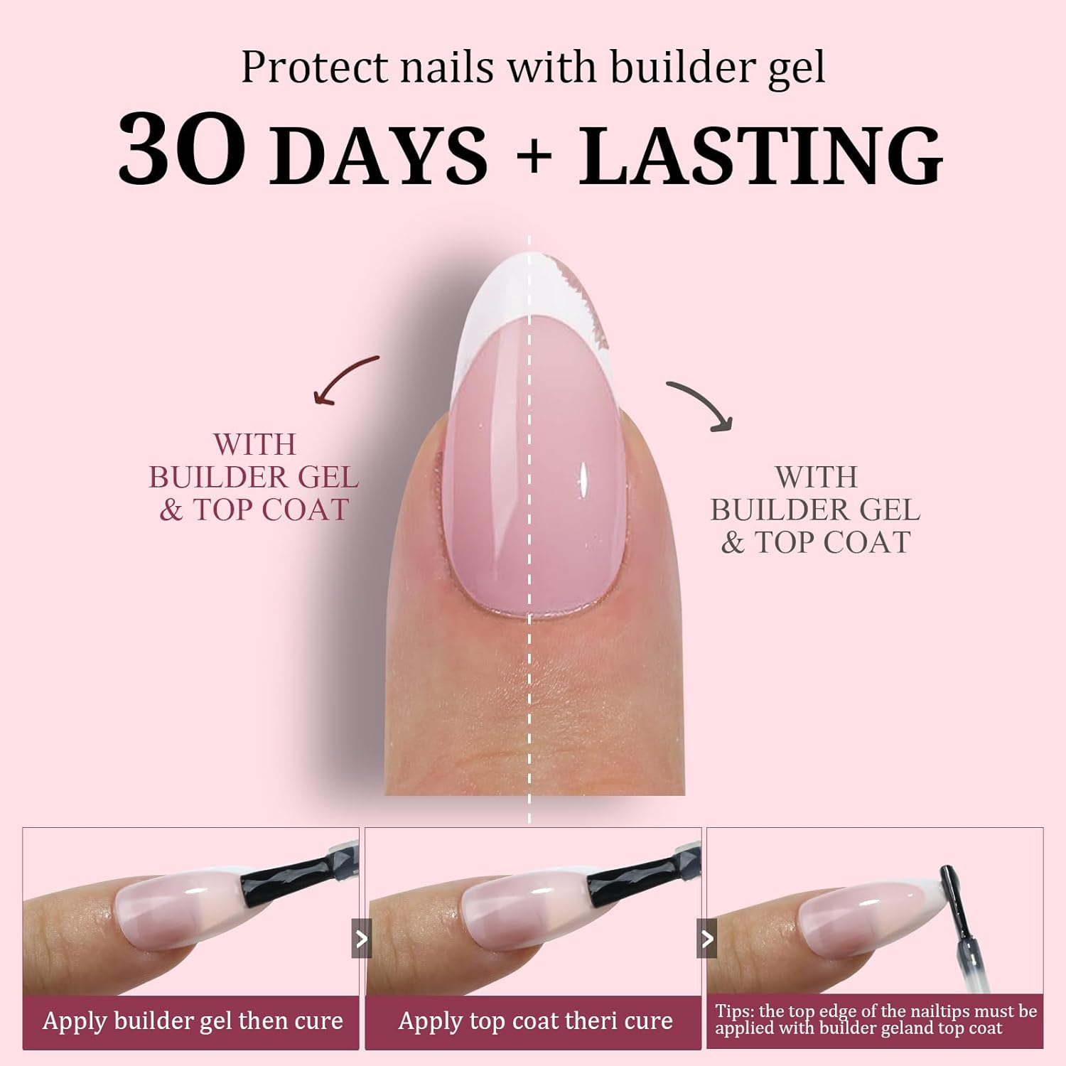 Nail Tips Set, 450PCS Nail Tips for Acrylic Nails, Full Cover French Ballerina Nail Tips Fake Nails, Soft Gel Fake Nails Tips, Soak off Fake Nail for Nail Tips Art Salons and Home DIY, 028 image number 1