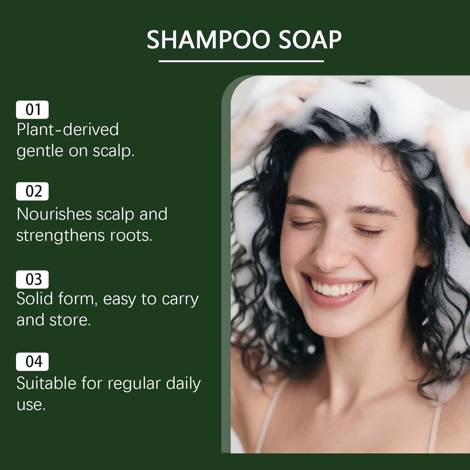 Nature Triangle Shampoo Bar, Plant-Based Solid Shampoo Bar, Control Oiliness, Eliminate Dandruff, Cleansing Soap with Arborvitae Leaves, Shampoo Bars for Thinning Hair Cleansing & Nourishing (1Pcs)