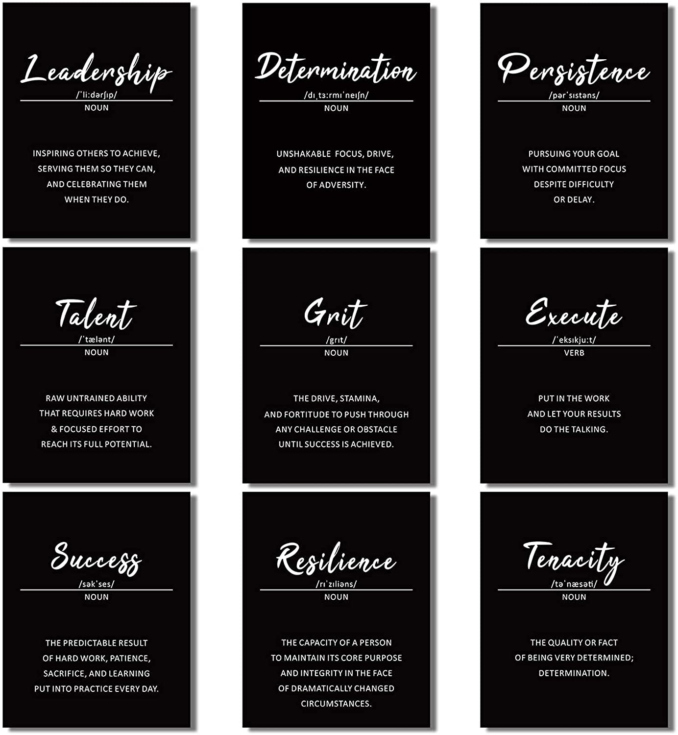 9 Pieces Inspirational Phrases Wall Art Prints Motivational Sayings Quote Poster Positive Print Decoration for Teens Adults Living Room Office Classroom College Decor, Unframed, 8 X 10 Inch (Black) image number 2