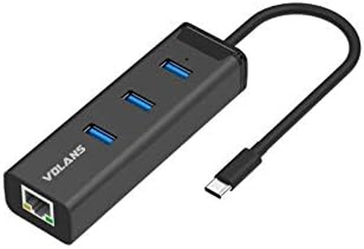 Volans VL-HJ45-C Aluminium USB-C to 3 Port USB 3.0 Hub +RJ45 Gigabit Ethernet