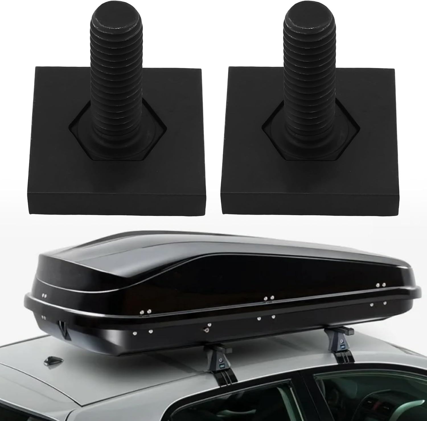 4Pcs Luggage Rack Rail T-Bolt for Roof Box Bicycle Rack 6X18Mm/20X20X4Mm Black image number 5