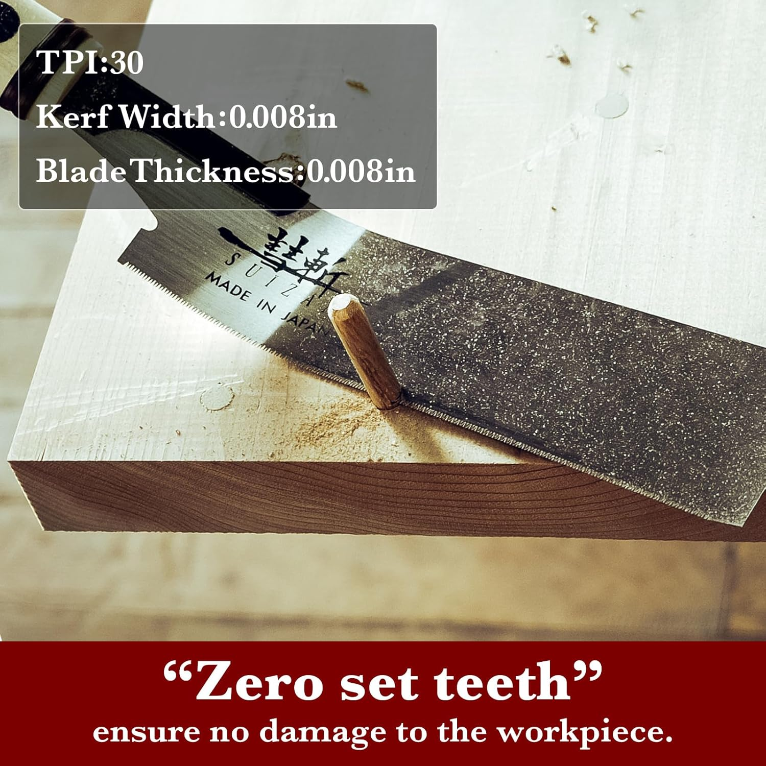 SUIZAN Flush Cut Saw 180Mm - Professional Japanese Pullsaw Handsaw Woodworking Tools image number 3