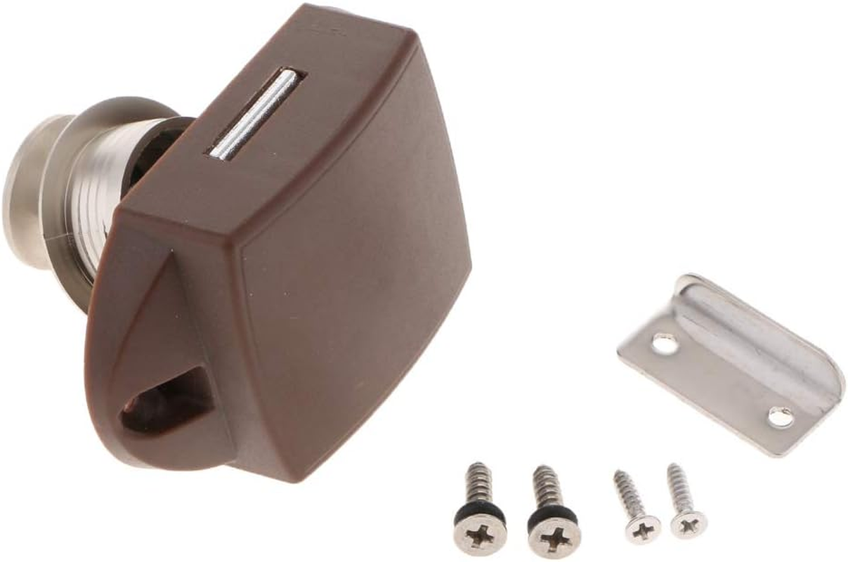 Zinc Alloy Push Button Latch Cupboard Lock Knob for Cabinet/Rv/Boat (Pearl) image number 5