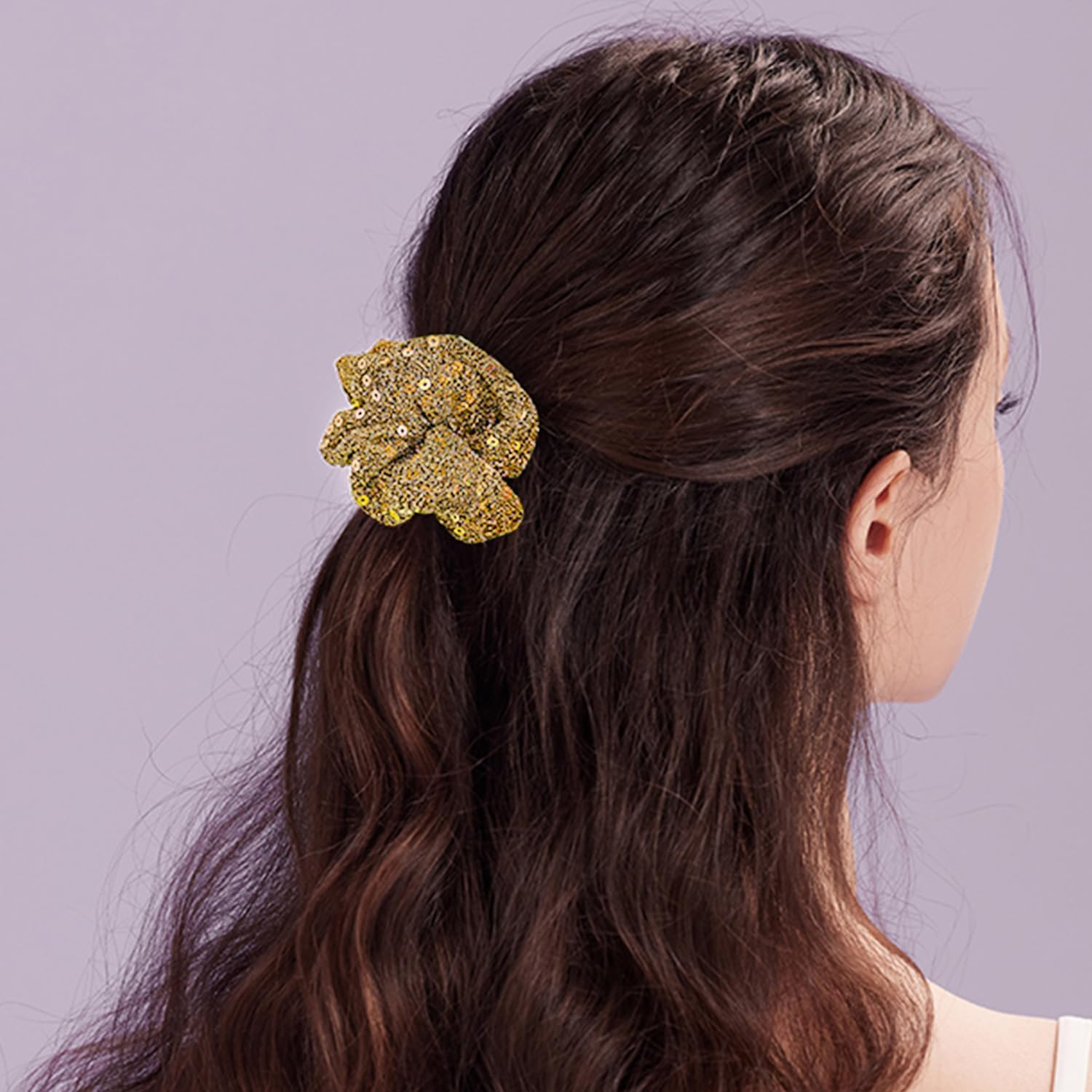 4 Pieces Colon Hair Ties, Sequin Hair Ropes, Women'S Hair Accessories, Ponytail Festival Hair Accessories, Shiny Elastic Bands Hair Accessories image number 1