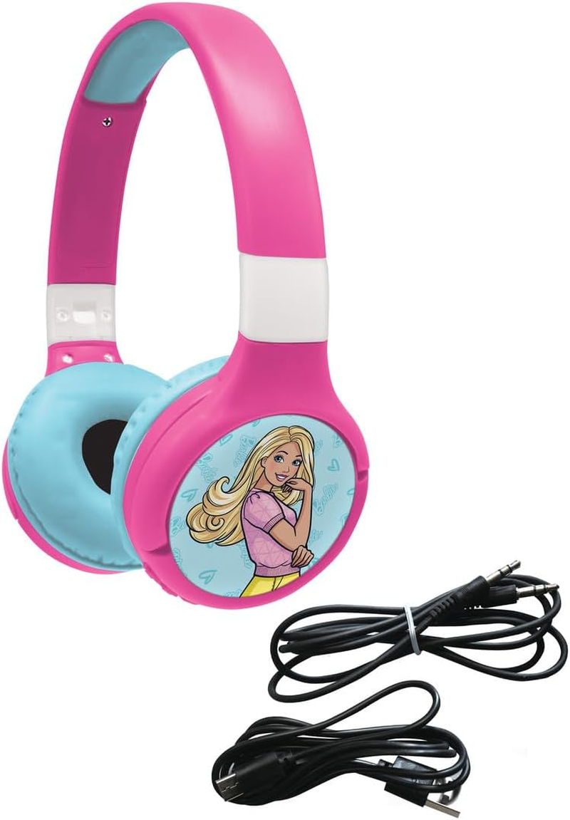 LEXIBOOK Mattel Barbie, 2-In-1 Bluetooth 5.0 & Wired Headset with Microphone and Control Button, Long Lasting Rechargeable Battery, HPBT010BBLXB image number 4
