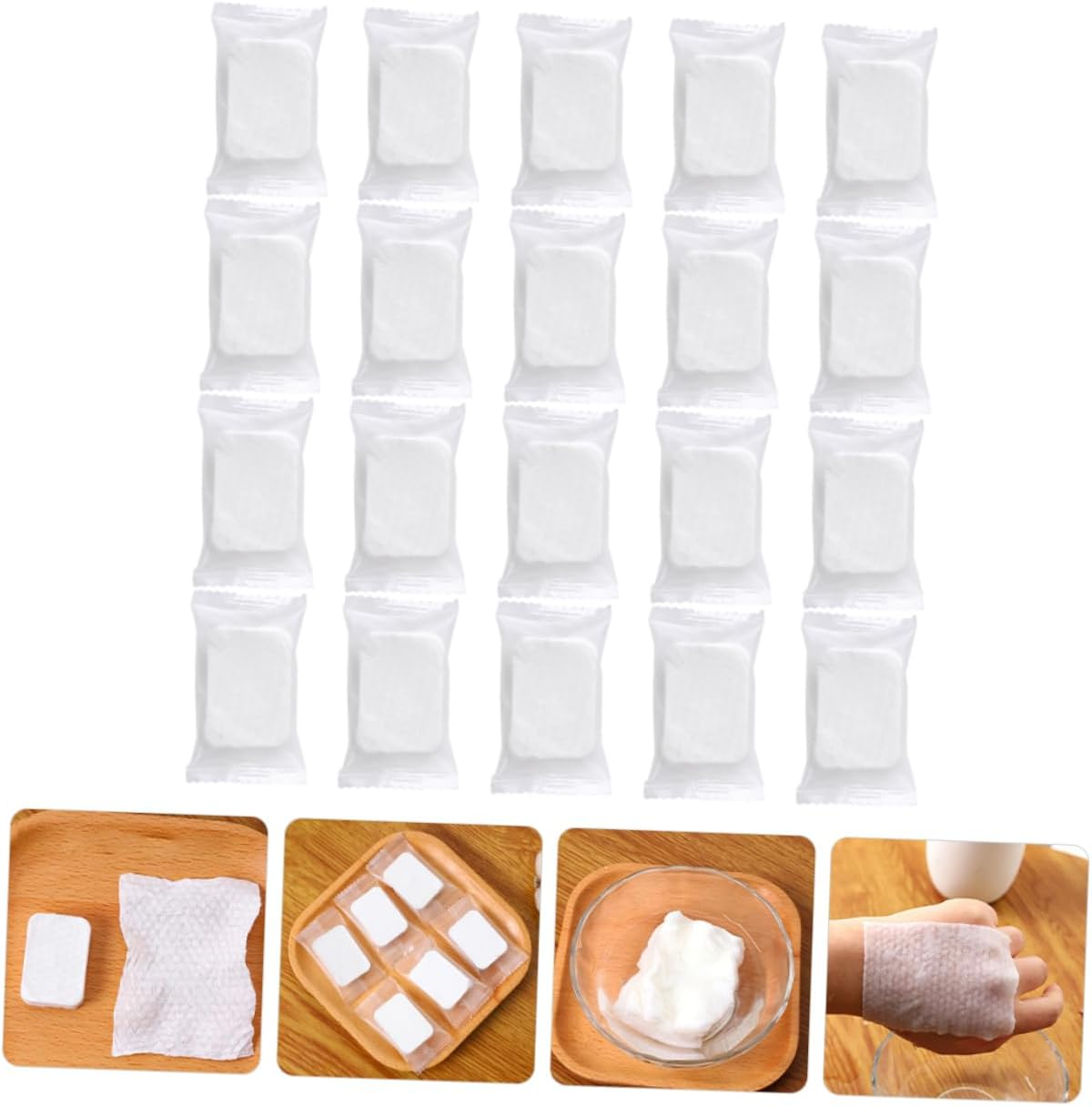 Ipetboom Usage 1 Pack of Compressed Non-Woven Face Cleansing Pads Multipurpose Makeup Remover Pads for Face Eyes image number 2