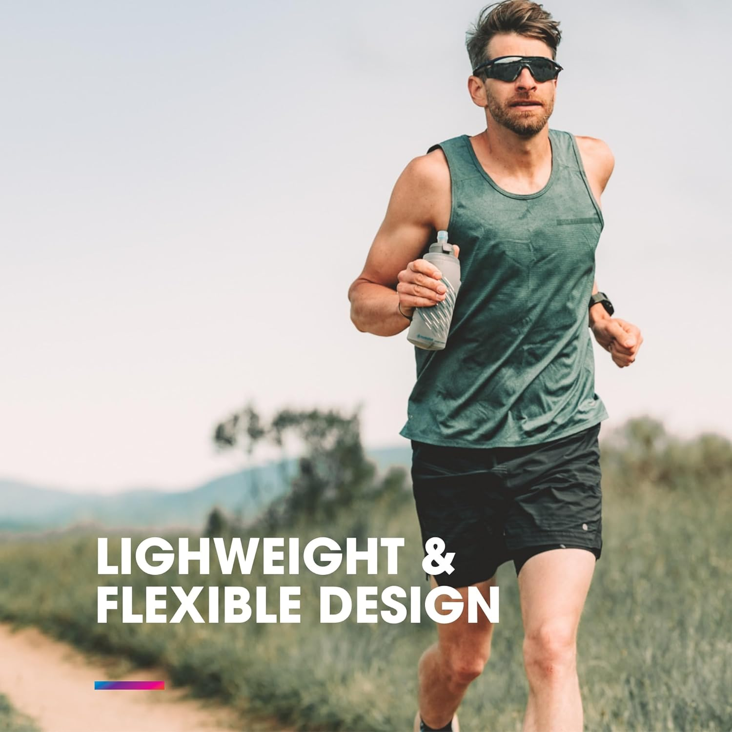 Hydrapak Skyflask IT Speed 500Ml - Insulated Collapsible Handheld Running Water Bottle Soft Flask - (500 Ml/16 Oz) - Adjustable Handstrap with Thumb Loop, Spill-Proof Cap, Silver image number 3