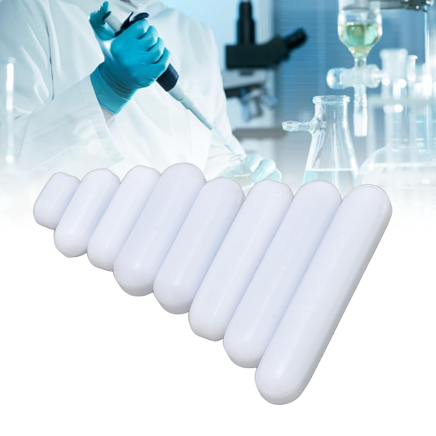 8Pcs Magnetic Stir Bar Set, PTFE Magnetic Mixer Stirrer Bar, Magnetic Stirring Rod Mixing Bars, Laboratory Bar, Stir Plate Bar, 10Mm 15Mm 20Mm 25Mm 25Mm 30Mm 35Mm 40Mm image number 6