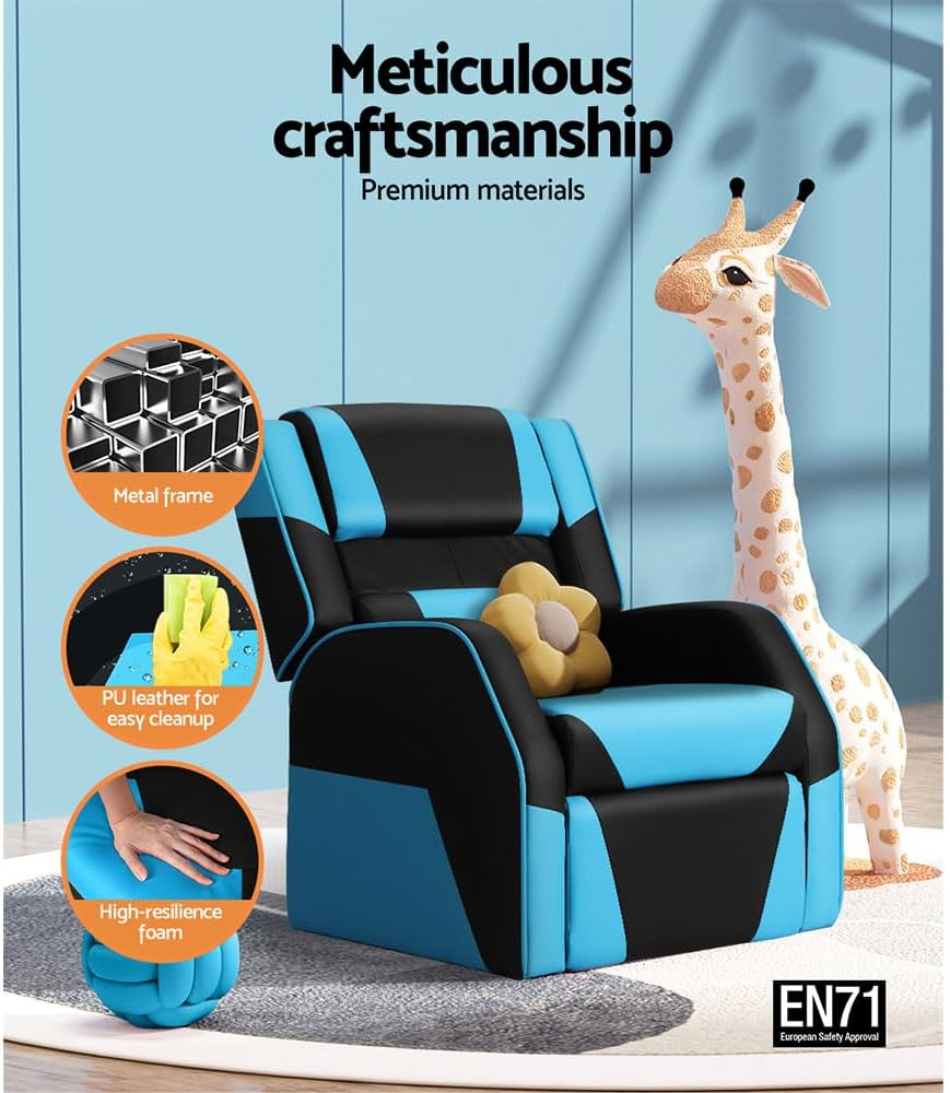 Keezi Kids Recliner Chair Soft Sofa Lounge Couch Children PU Leather Armchair