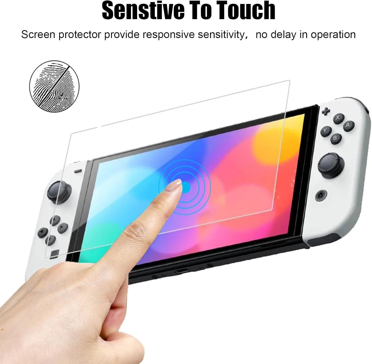 Vonzuda 3 Pack Screen Protector for Nintendo Switch OLED Model 2021, Ultra HD Tempered Glass Screen Protector Compatible with Nintendo Switch OLED 7 Inch (3) image number 2