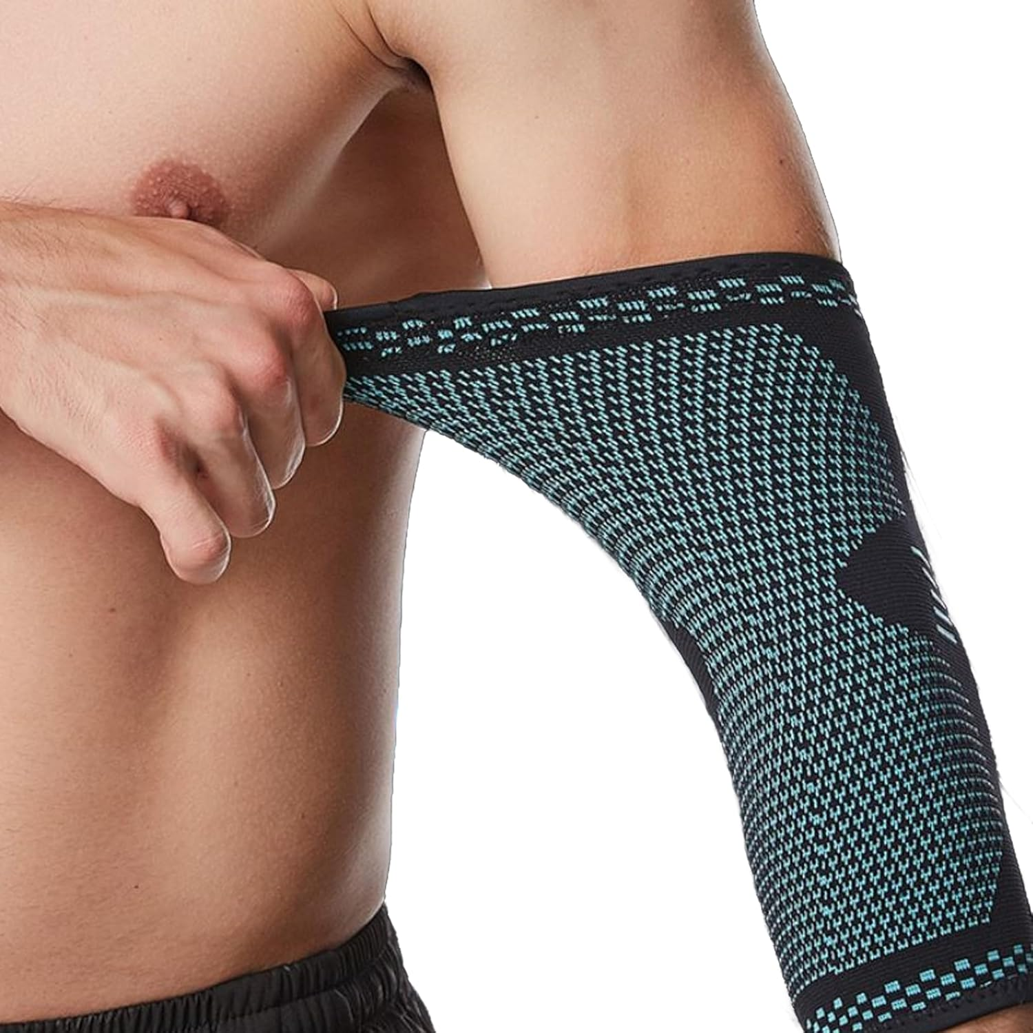 A Pcs Elbow Support Deadlift Gym Pad Sport Pain Elastic Band Weight Bar Bell Dumb Home (M) image number 1