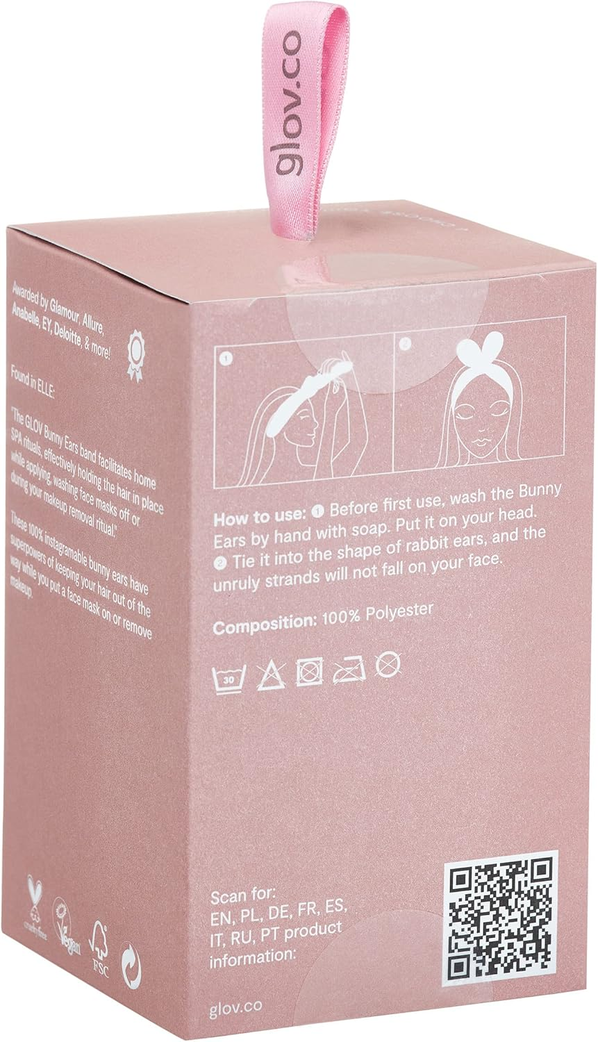 Hairband for Make-Up and Facial Cleansing with Rabbit Ears, Women'S Cosmetic Hair Band, Wide Headband for Removing Make-Up and Skincare, Ideal for Beauty Routine, Shower and Spa (Grey) image number 2