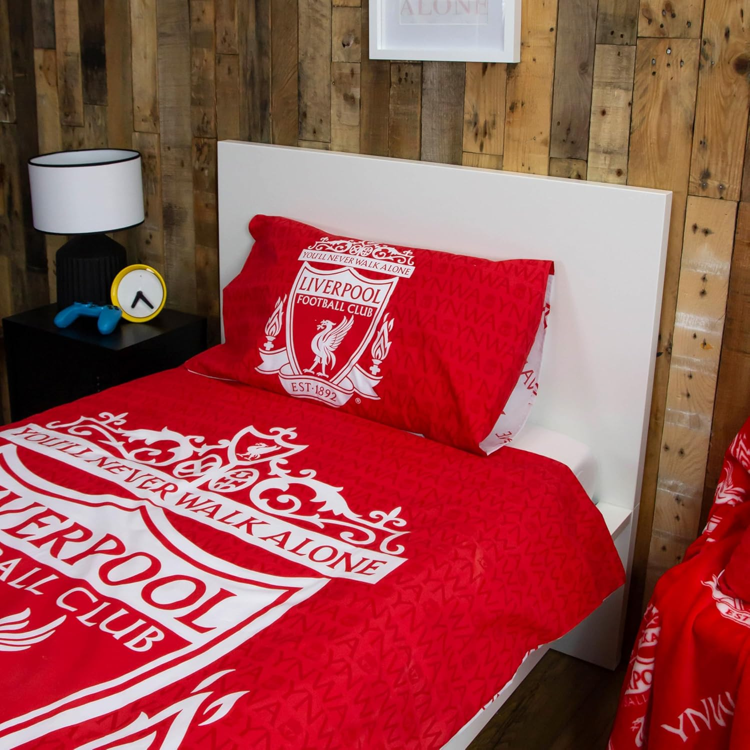 Liverpool FC Character World Official Single Duvet Cover Set, Tone Design | Red Reversible 2 Sided Football Bedding Cover Official Merchandise Including Matching Pillow Case image number 2