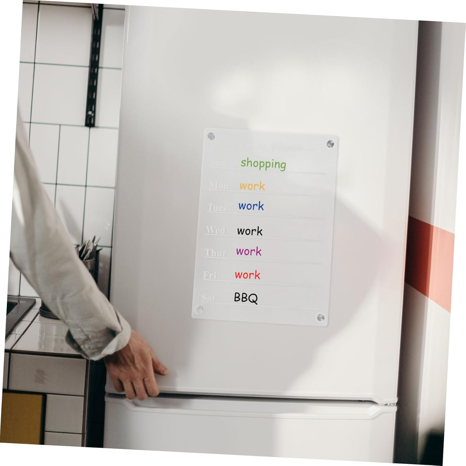 COHEALI Acrylic Fridge Dry Erase Board Magnetic Message Board Practical Planning Board Erasable Surface image number 6